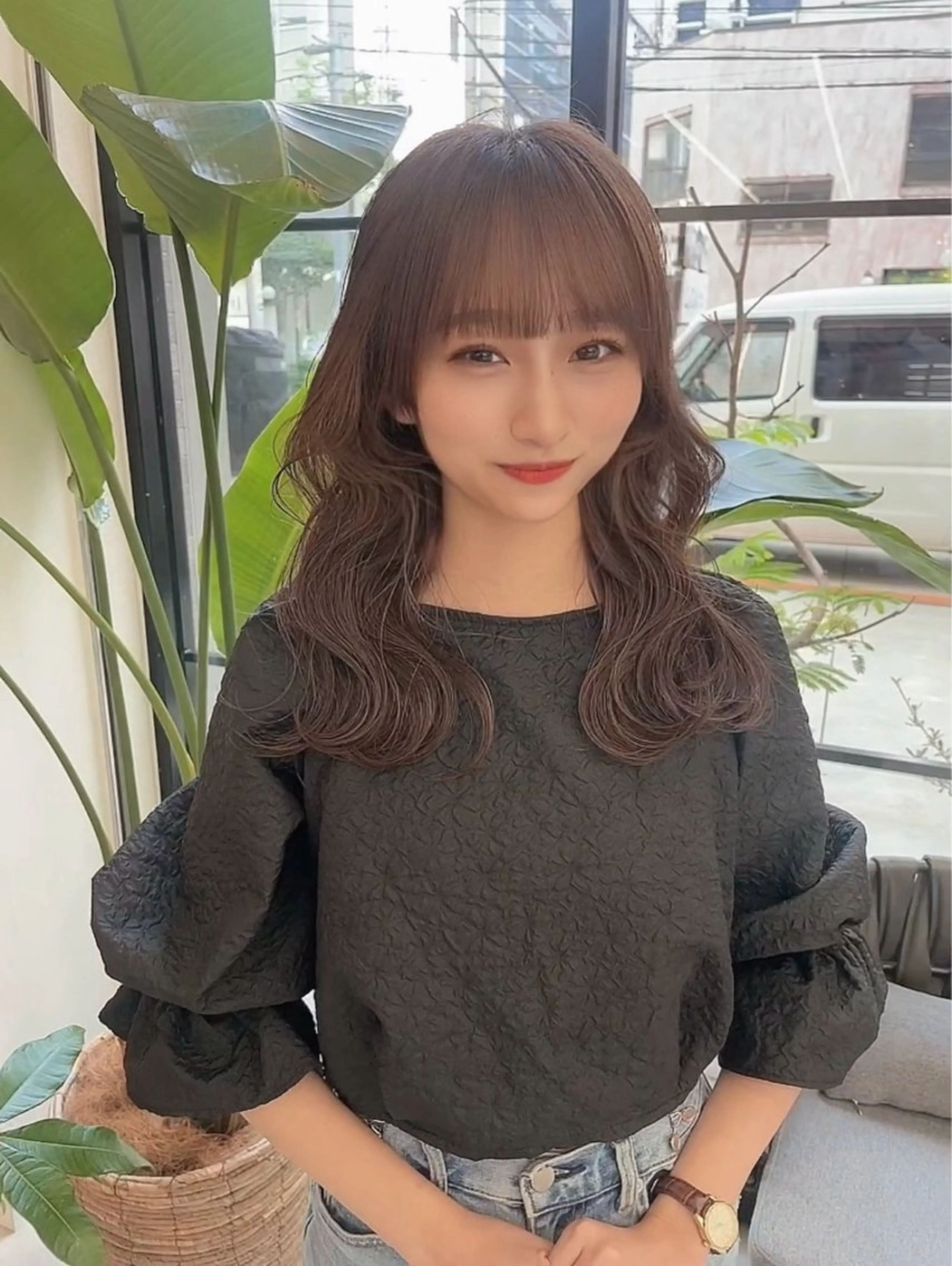 ミディアム 韓国風レイヤーカット 松葉翔のヘアスタイル