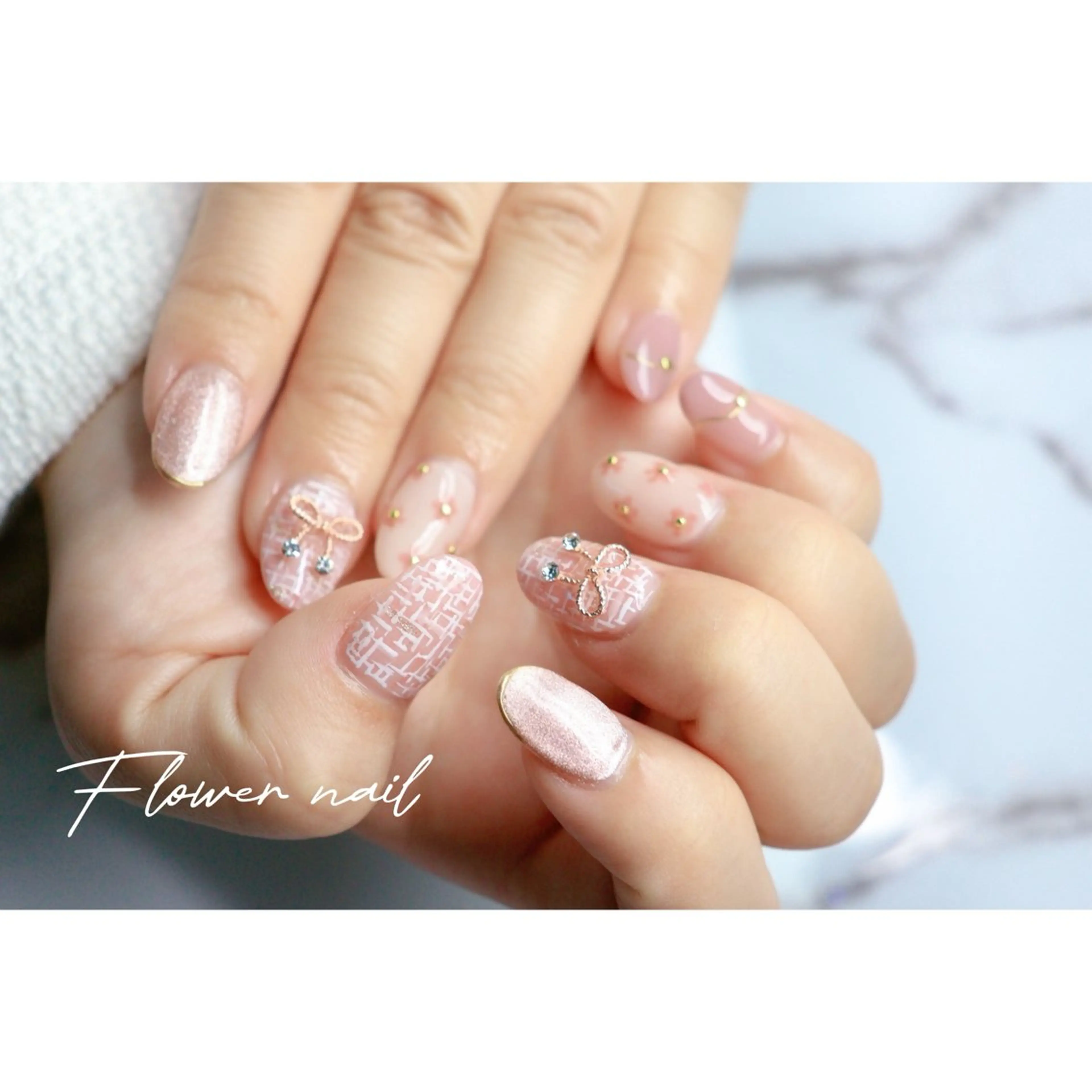 ネイル 長さ出し フラワーネイル ハンドネイル mapple nailのネイルデザイン