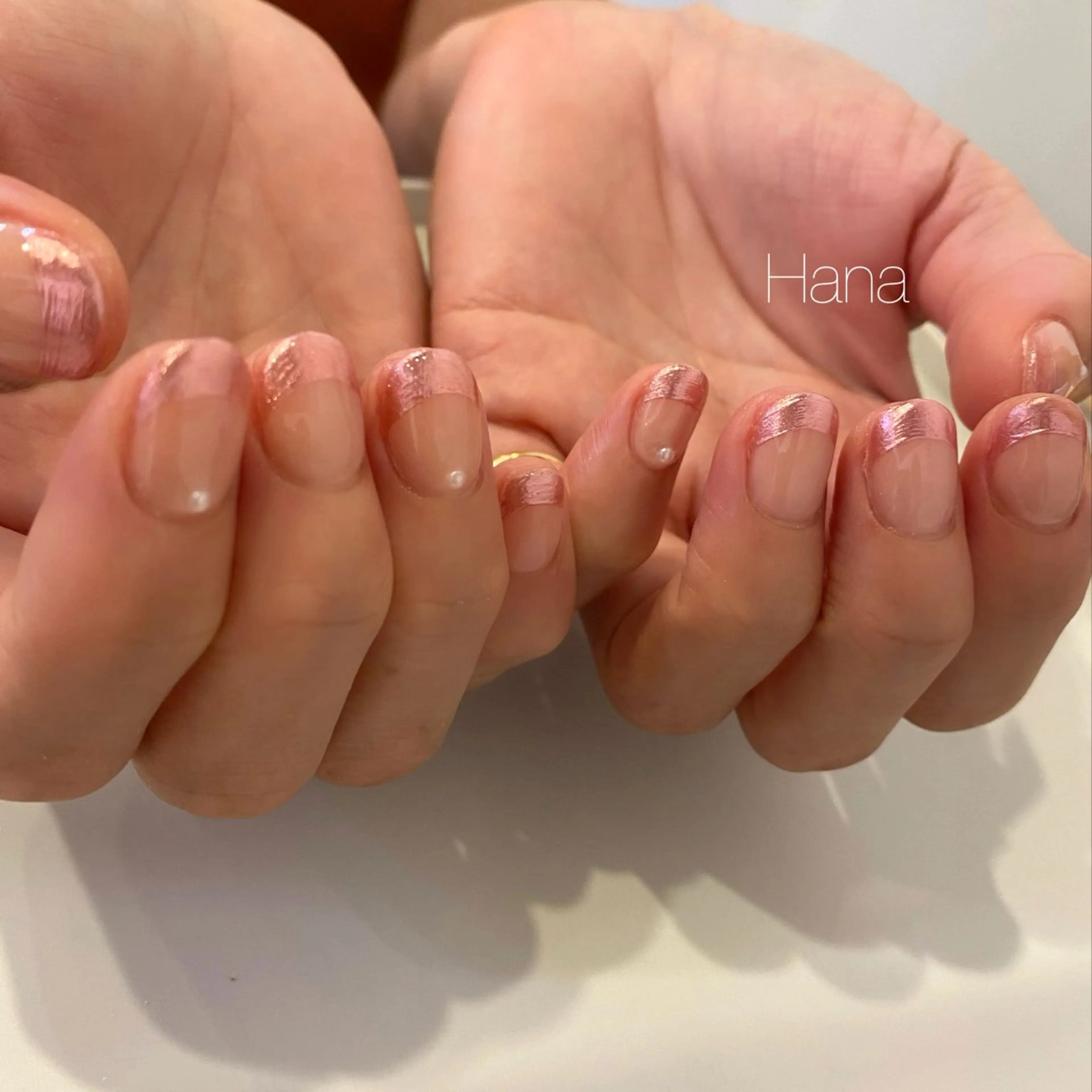 ネイル フレンチネイル ミラーネイル ピンク NOEM nail salon所属・HANA /NOEM nailsalonのネイルデザイン