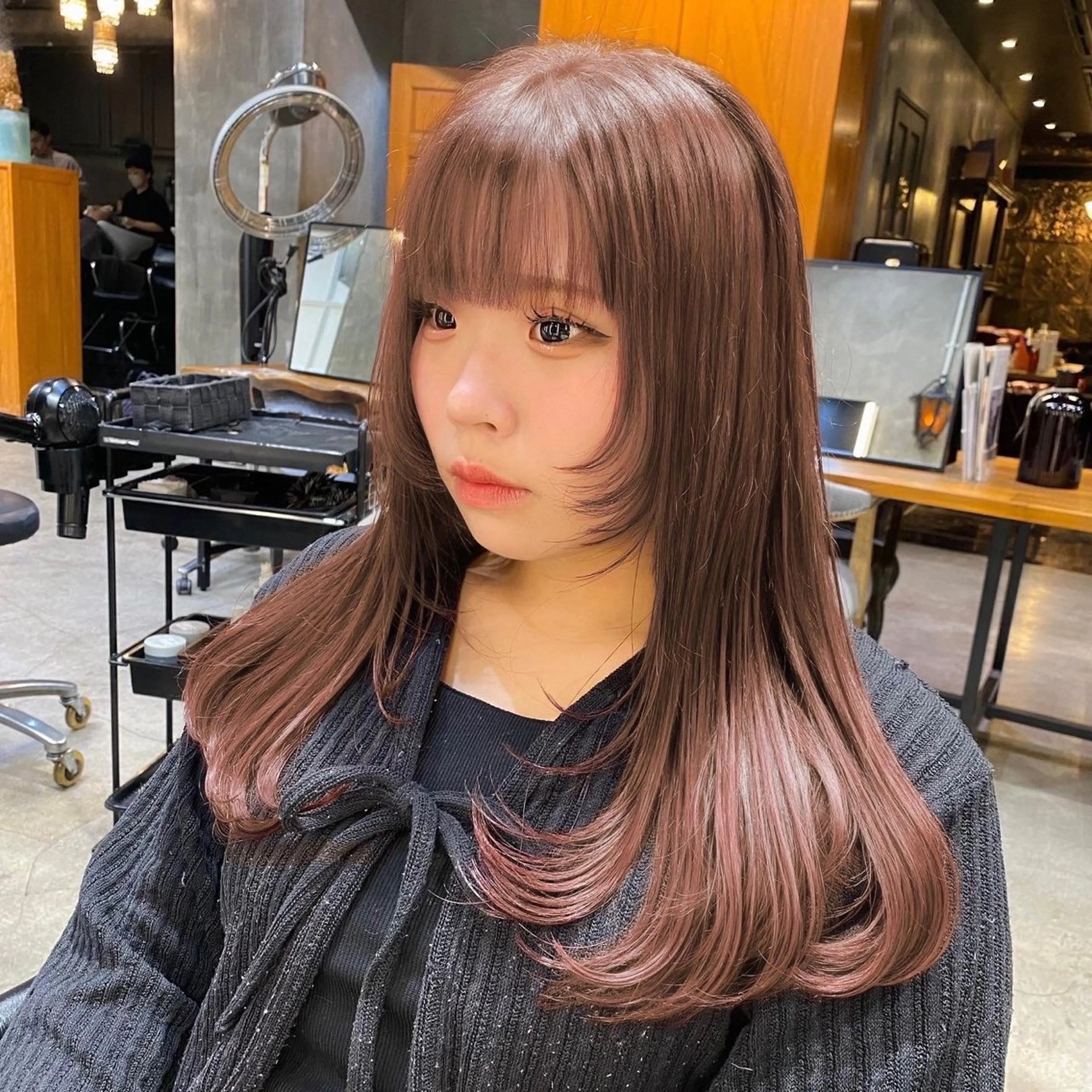 セミロング カラー ブリーチ ダブルカラー ブリーチなしカラー カット ヘアカラー 透明感カラー🌿 グレージュ🐺陽介のヘアスタイル