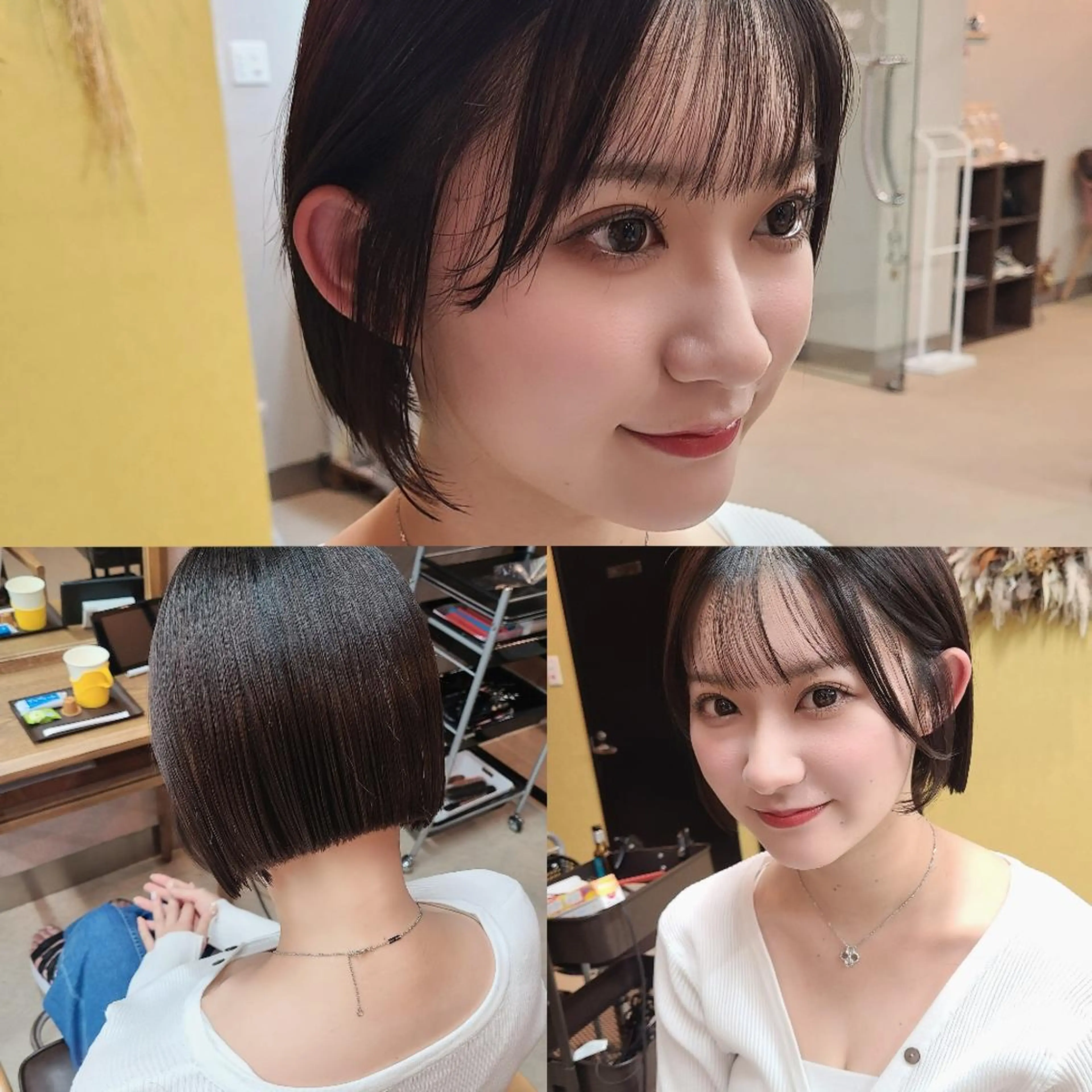 ショート カラー ボブ 似合わせカット 西田 理沙のヘアスタイル