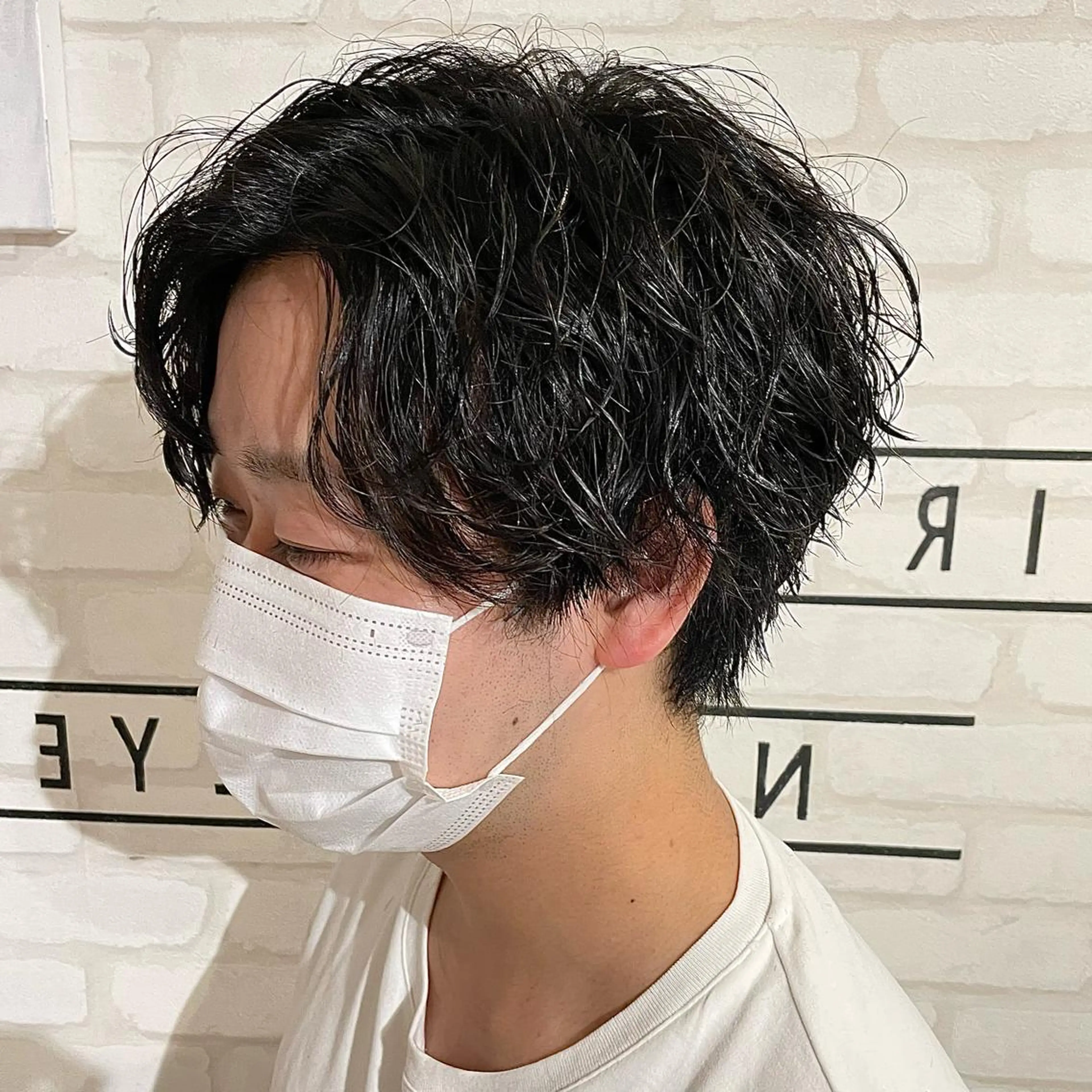 ショート パーマ カット パーマ 渋谷 メンズ 木下 仁来のヘアスタイル