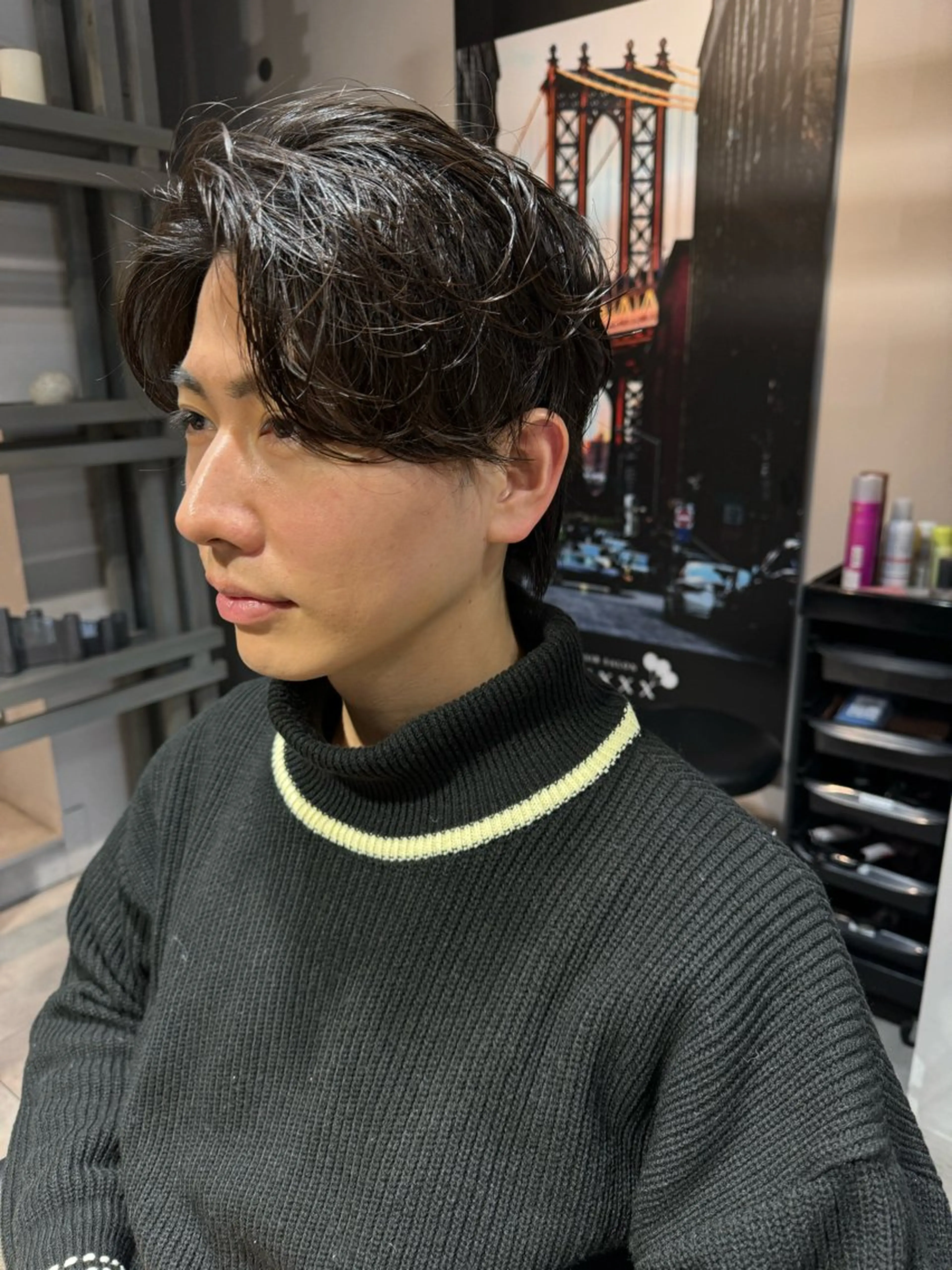 ミディアム パーマ メンズ カット パーマ トリートメント Dxxxx III所属・オシャレ女性目線の 大人メンズ❁⃘*.ﾟのヘアスタイル