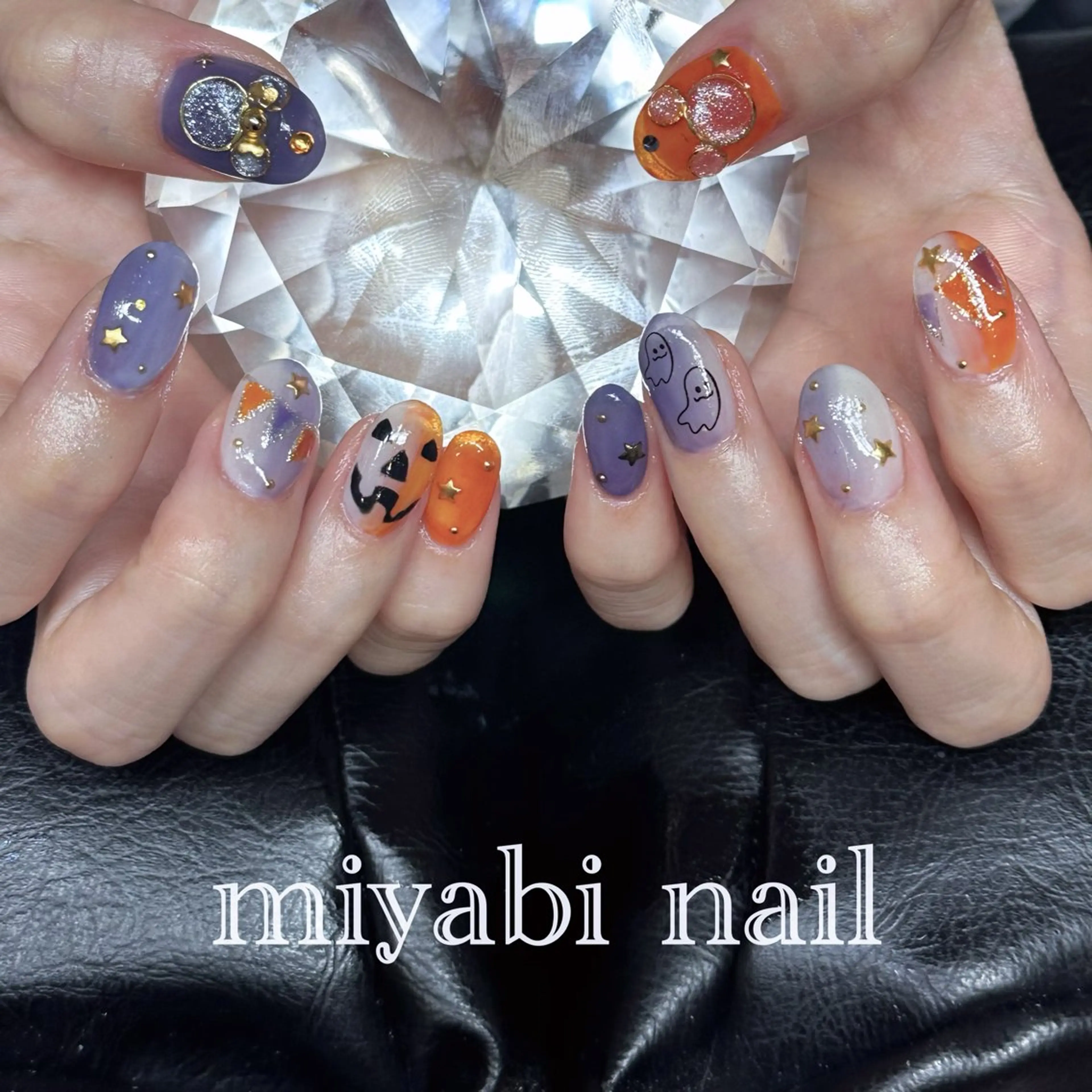 ネイル ジェルネイル ハロウィン 持ち込み ハンドネイル miyabi nail 桂川駅近くのネイルデザイン