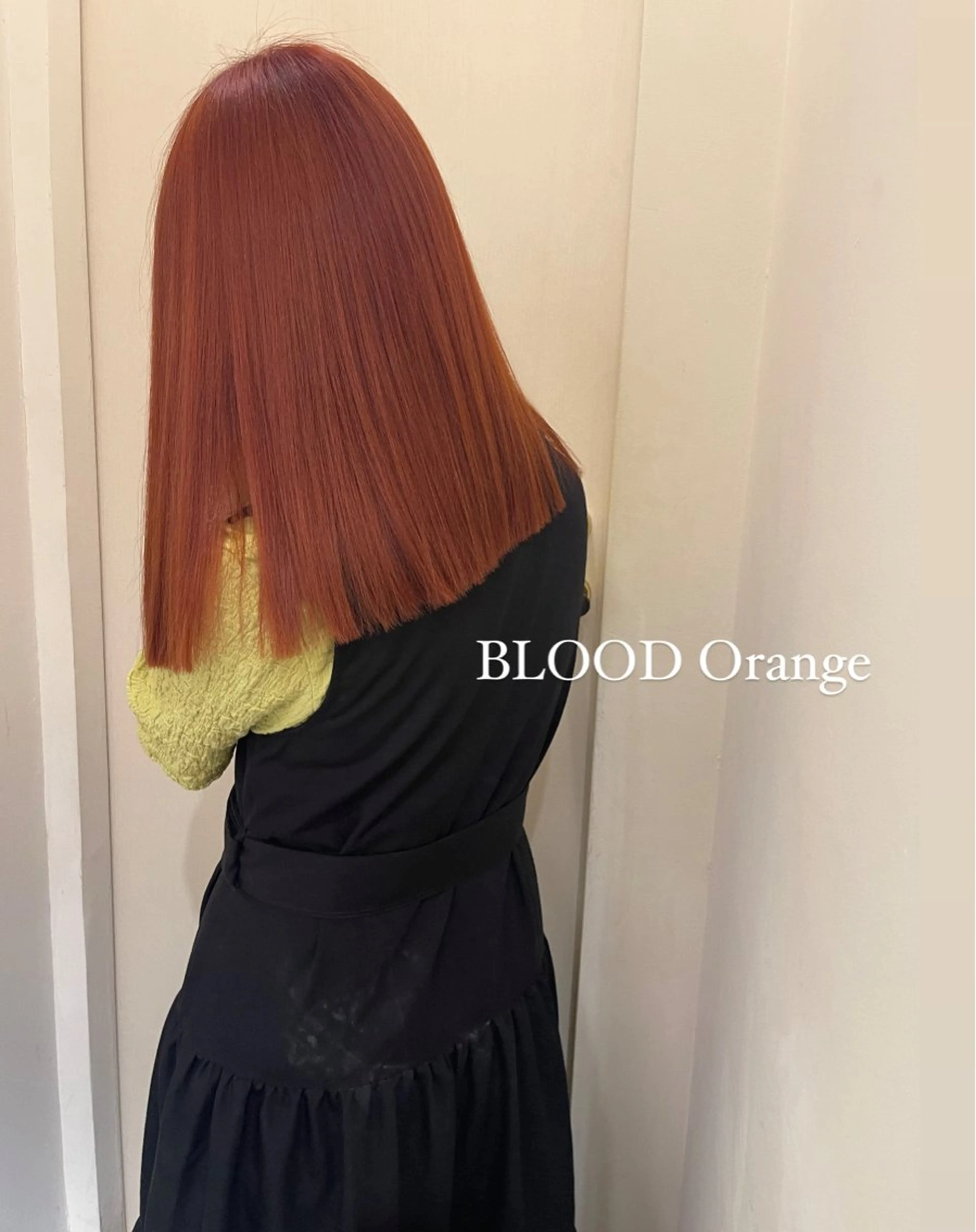 セミロング カラー ブリーチ ダブルカラー オレンジ 🌸shuka🌸新 宿/coloristのヘアスタイル