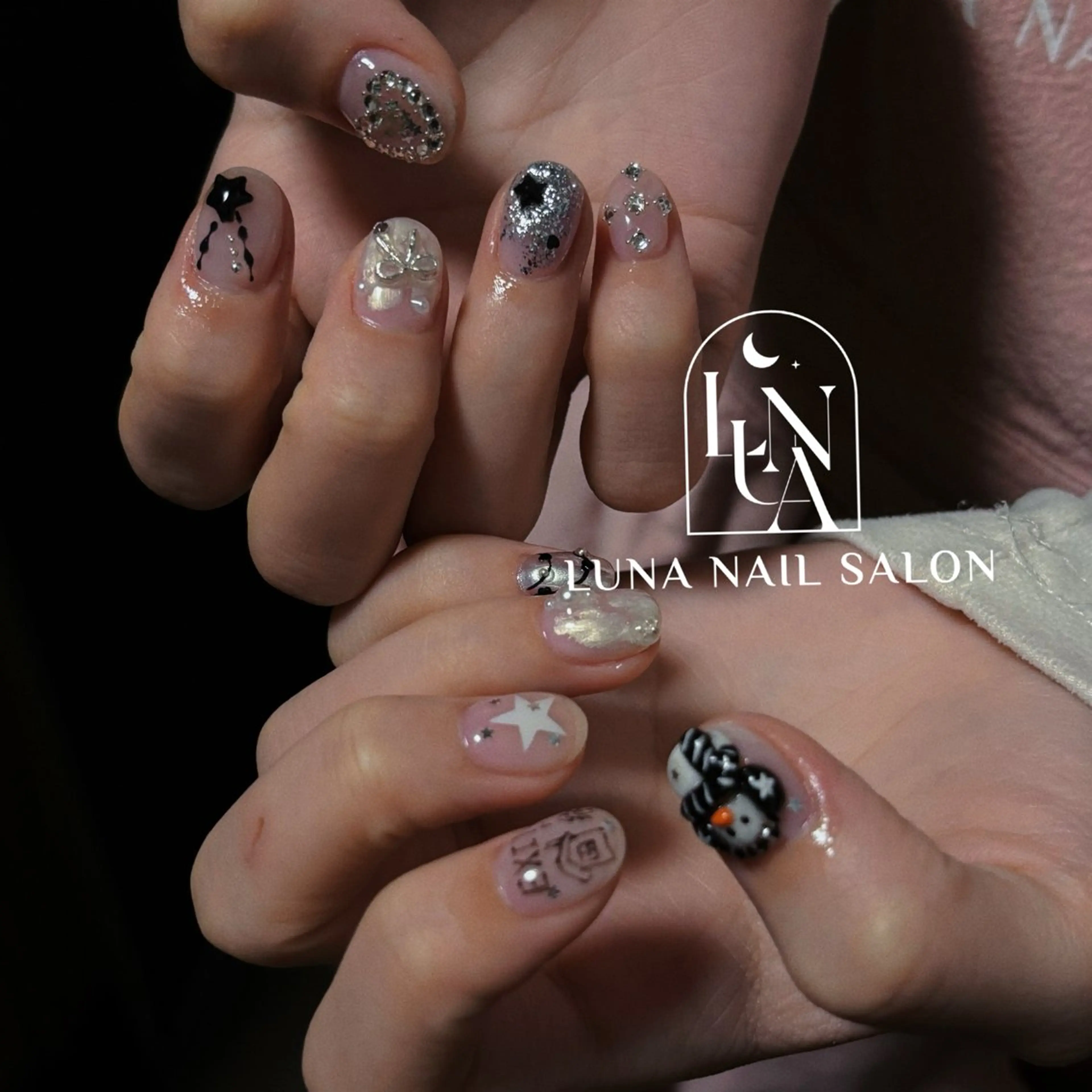 ネイル アートネイル フレンチネイル ジェルネイル ガラスフレンチ 韓国ネイル Kitty ^のネイルデザイン