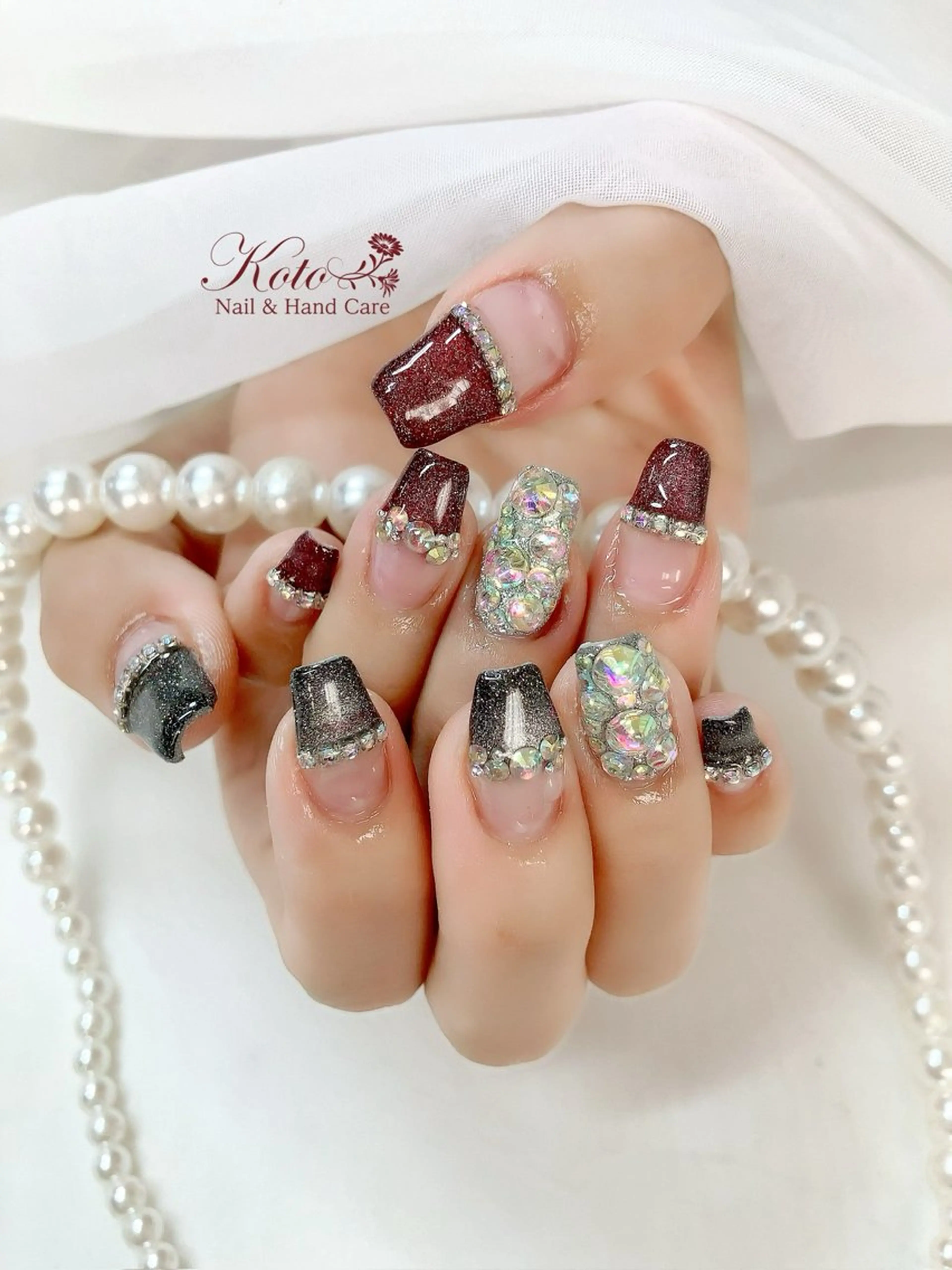 ネイル 長さ出し ジェルネイル キラキラネイル 持ち込み ニュアンスネイル ハンドネイル Nail Salon KOTOのネイルデザイン