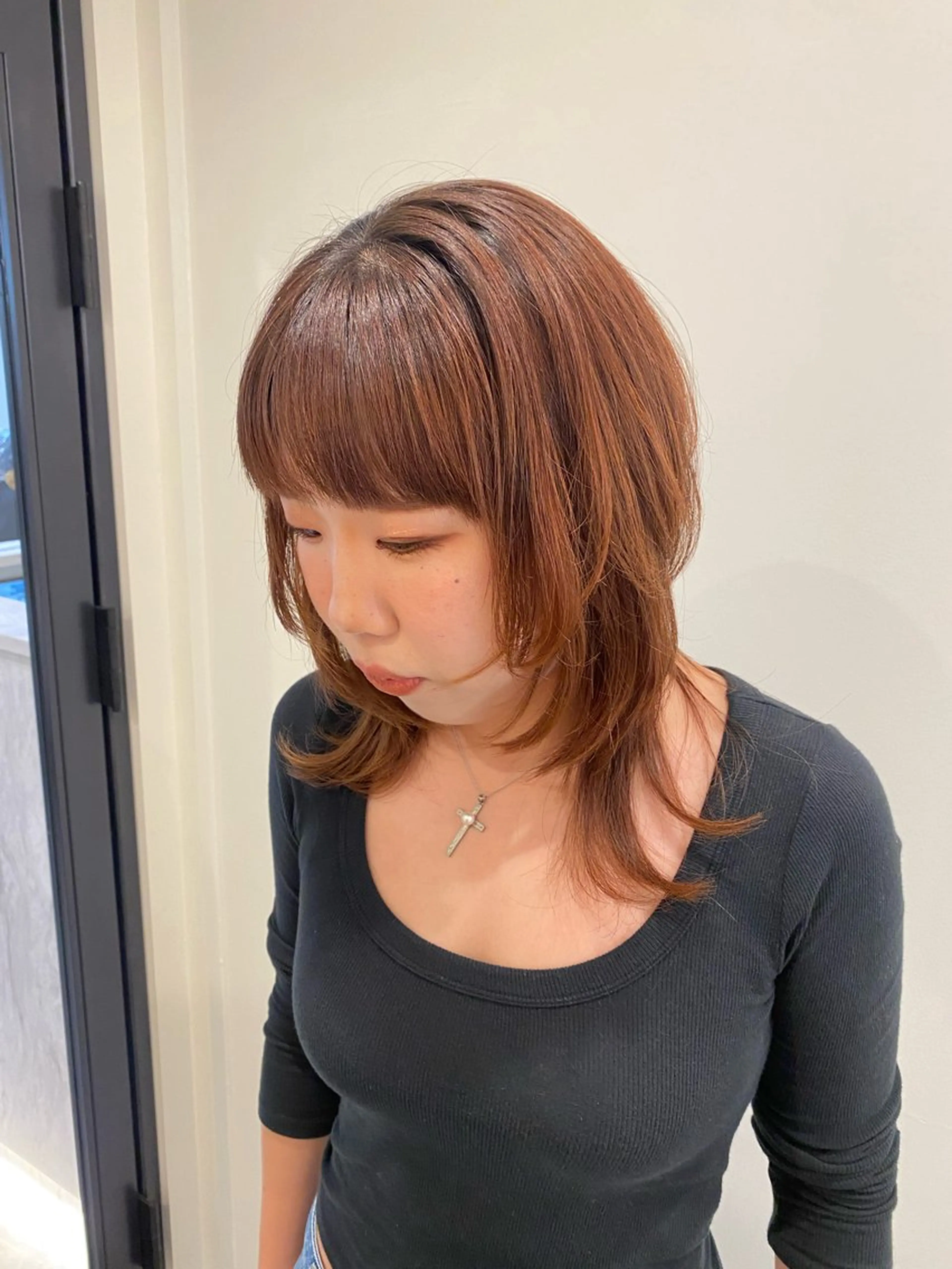 ミディアム カラー レイヤーカット カット ヘアカラー トリートメント 🍑 モモカ🍑のヘアスタイル