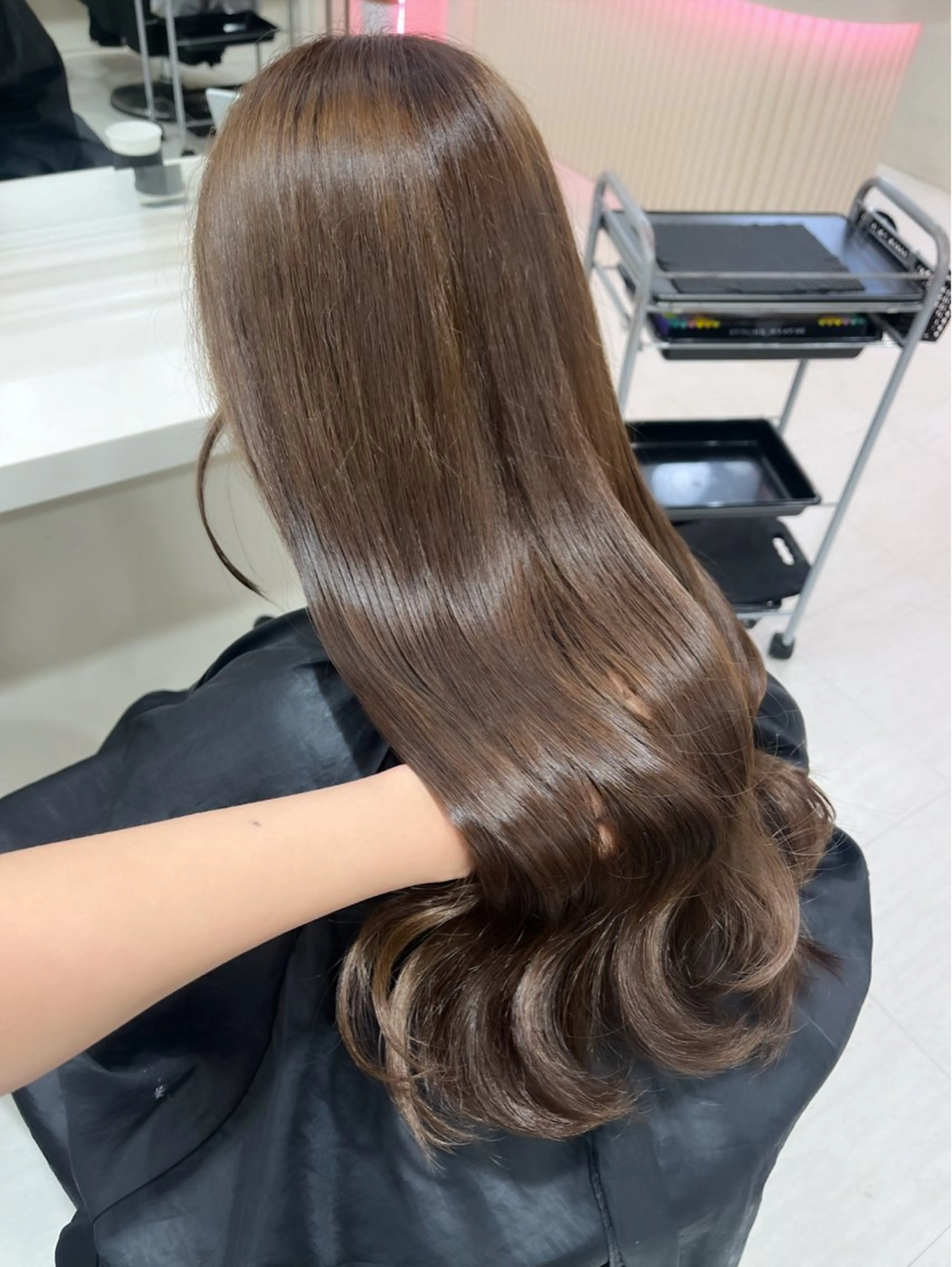 ロング カラー ベージュカラー ブリーチ ダブルカラー ミルクティーベージュ ブリーチなしカラー 大人上品ベージュ 🎀HARUNAのヘアスタイル