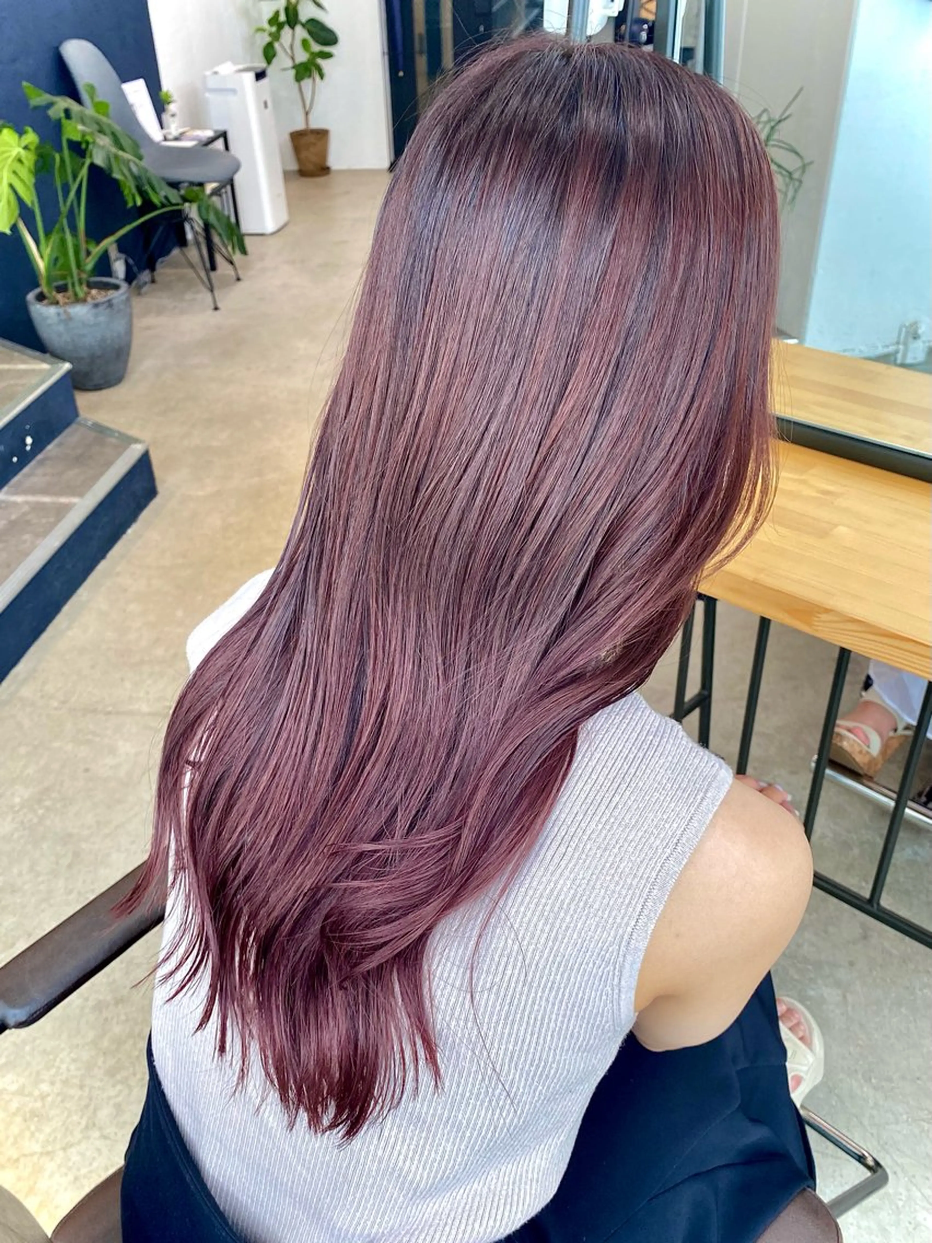 ロング カラー ブリーチ ラベンダーカラー ブリーチなしカラー ピンクカラー ピンクラベンダー ヘアカラー 暖色カラー/天神/ ヘイマサクラのヘアスタイル
