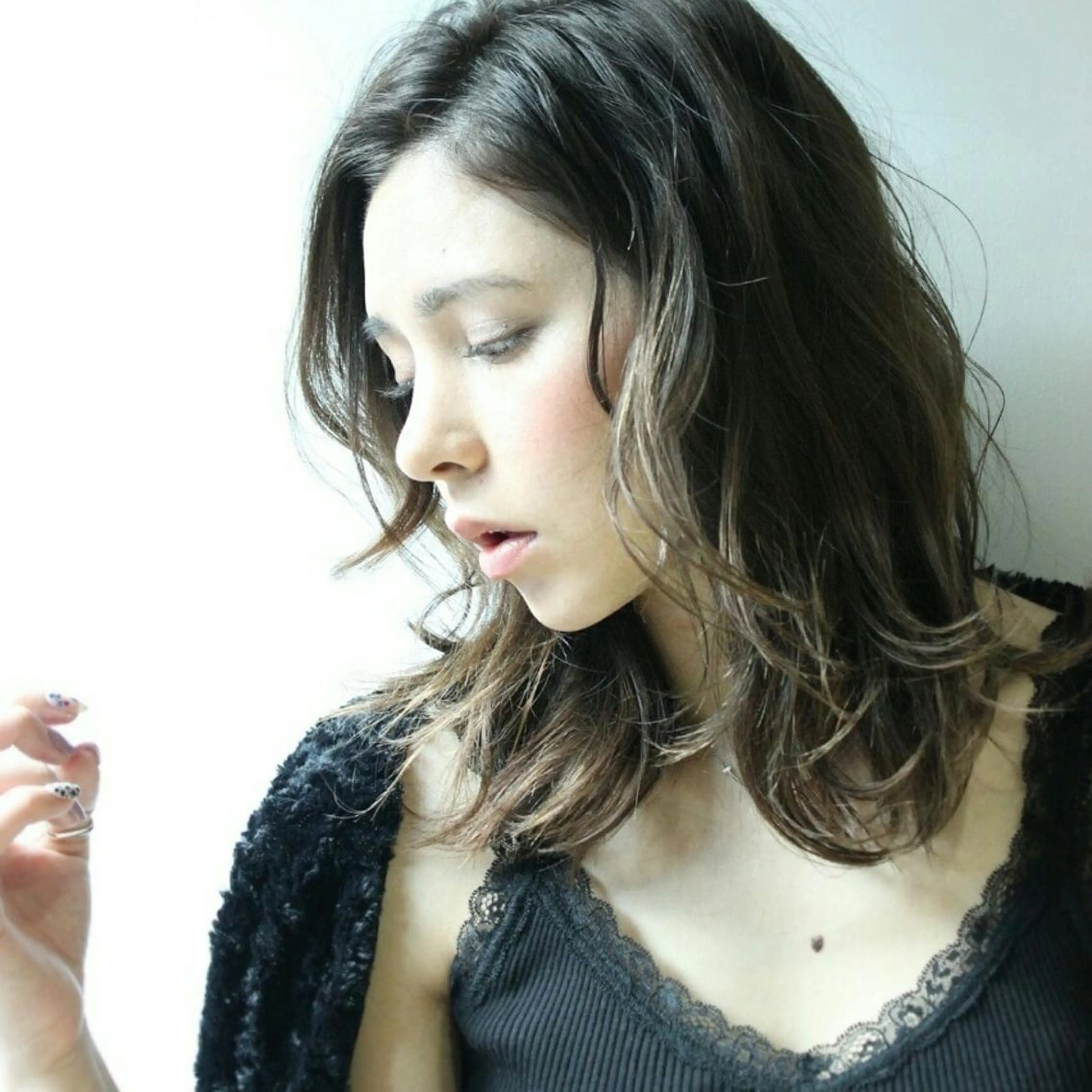 ミディアム ショート、ボブ 白髪ぼかし高橋潤一のヘアスタイル