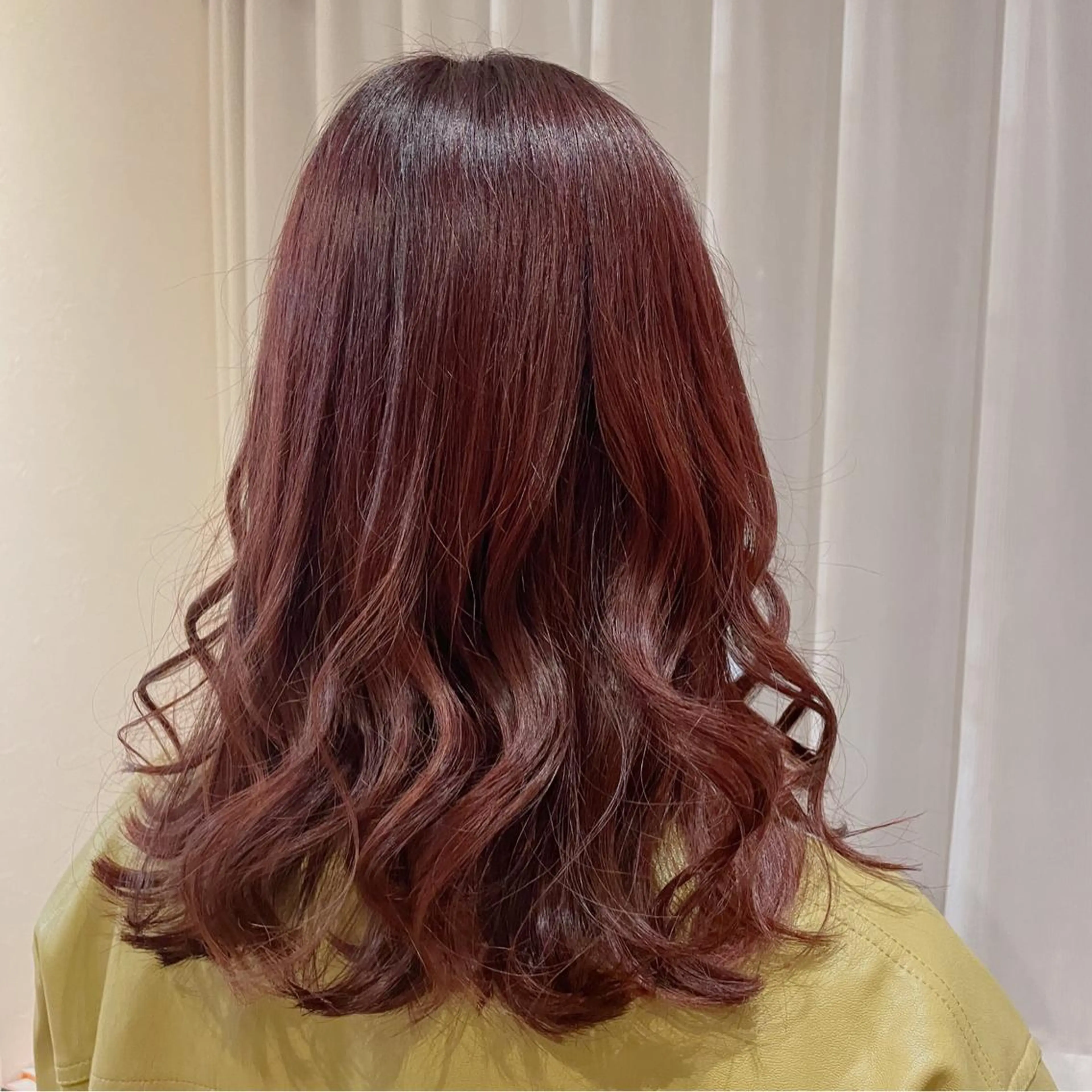 セミロング カラー ヘアアレンジ ピンクカラー なつき/艶ピンク/ girly hairのヘアスタイル