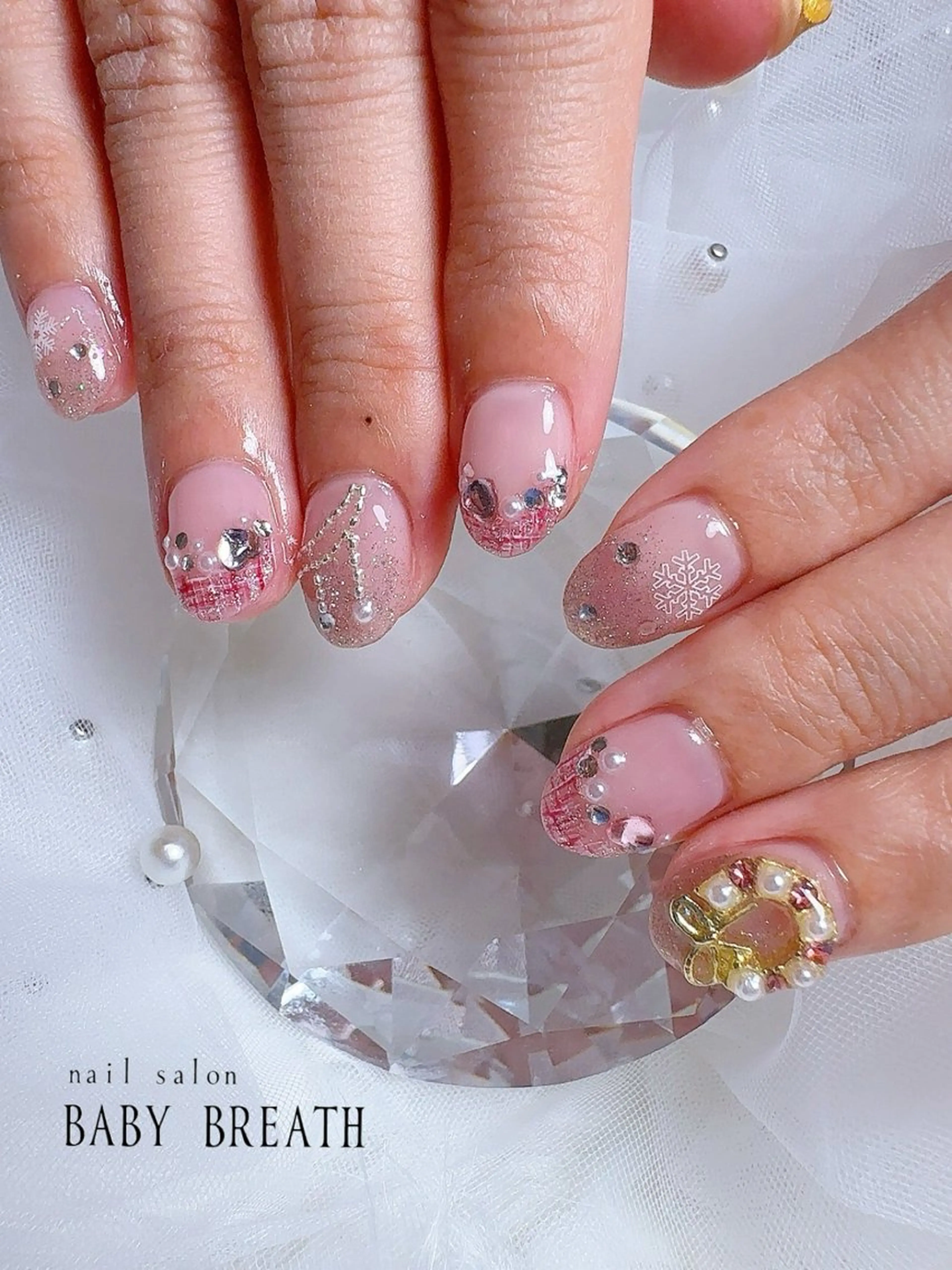 ネイル アートネイル フラッシュネイル フットネイル グラデーション ラメ(グリッター) ハンドネイル BABY  BREATH所属・y natsumiのネイルデザイン