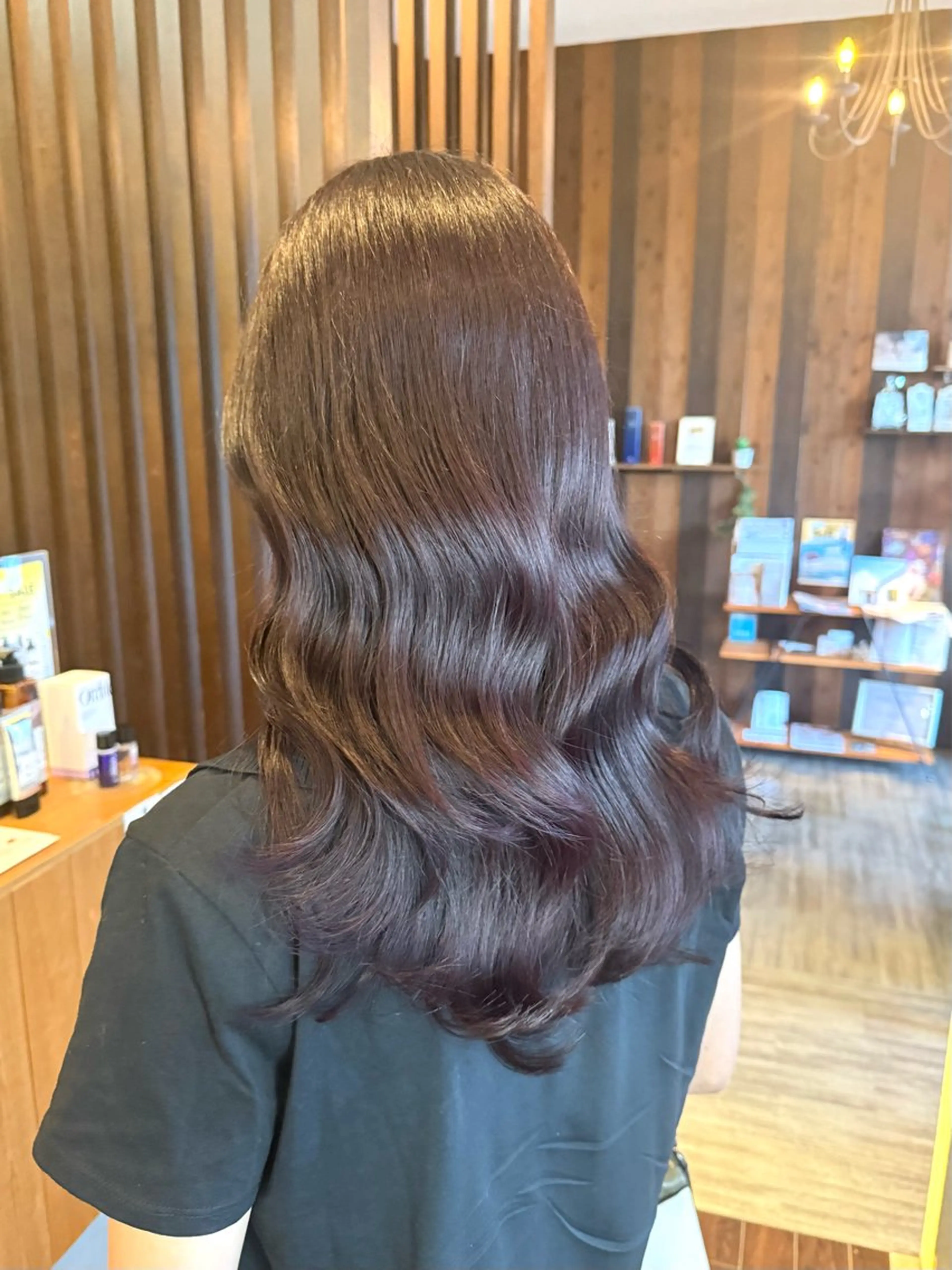 ロング カラー 黒髪 ブリーチ ダブルカラー ブリーチなしカラー レッドカラー カット ヘアカラー BRANCHÉ小牧/ 西尾 美月のヘアスタイル