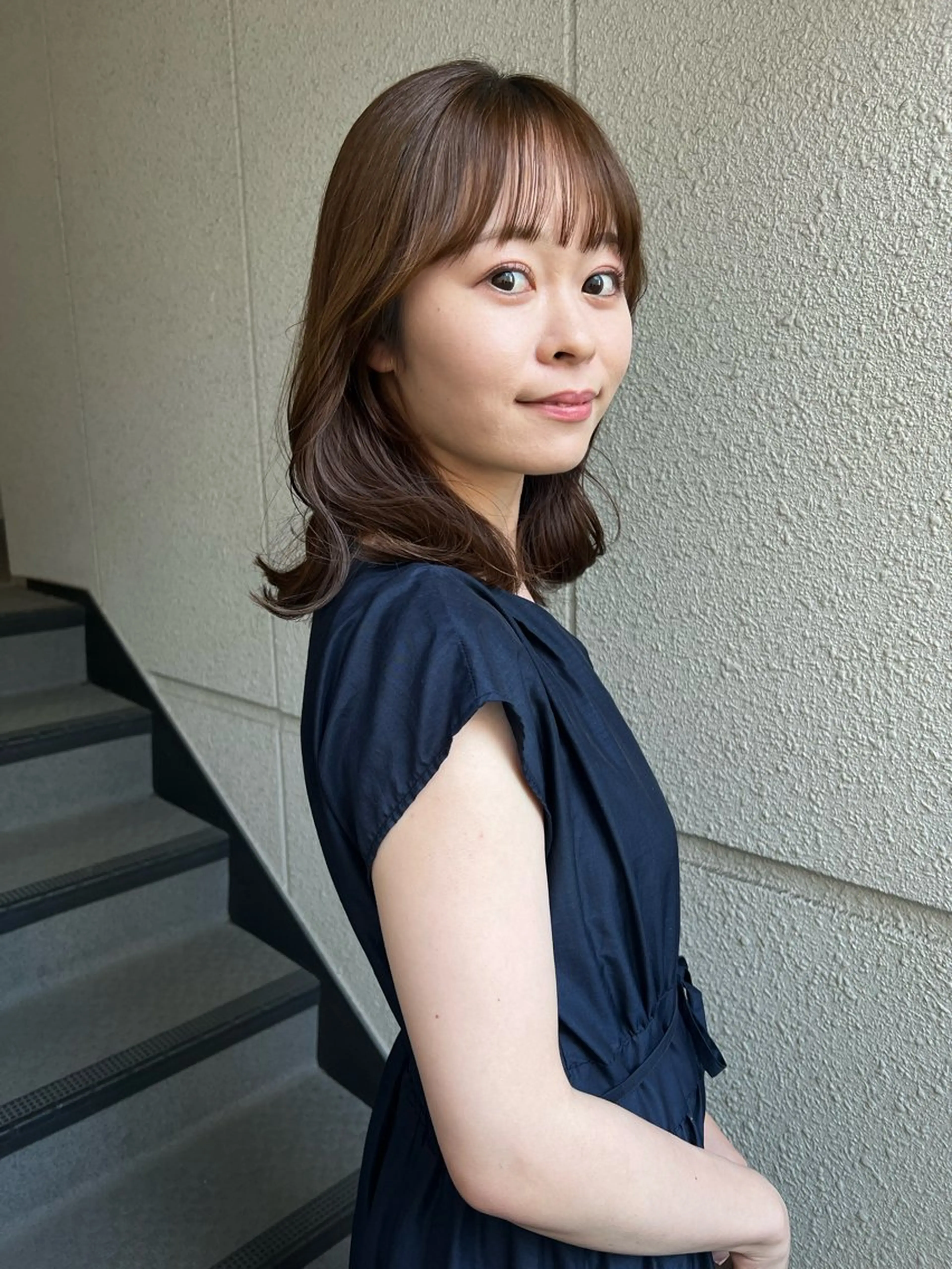 ミディアム カラー くびれヘア カット ヘアカラー トリートメント カラーパティシエ facce🌼ikoのヘアスタイル