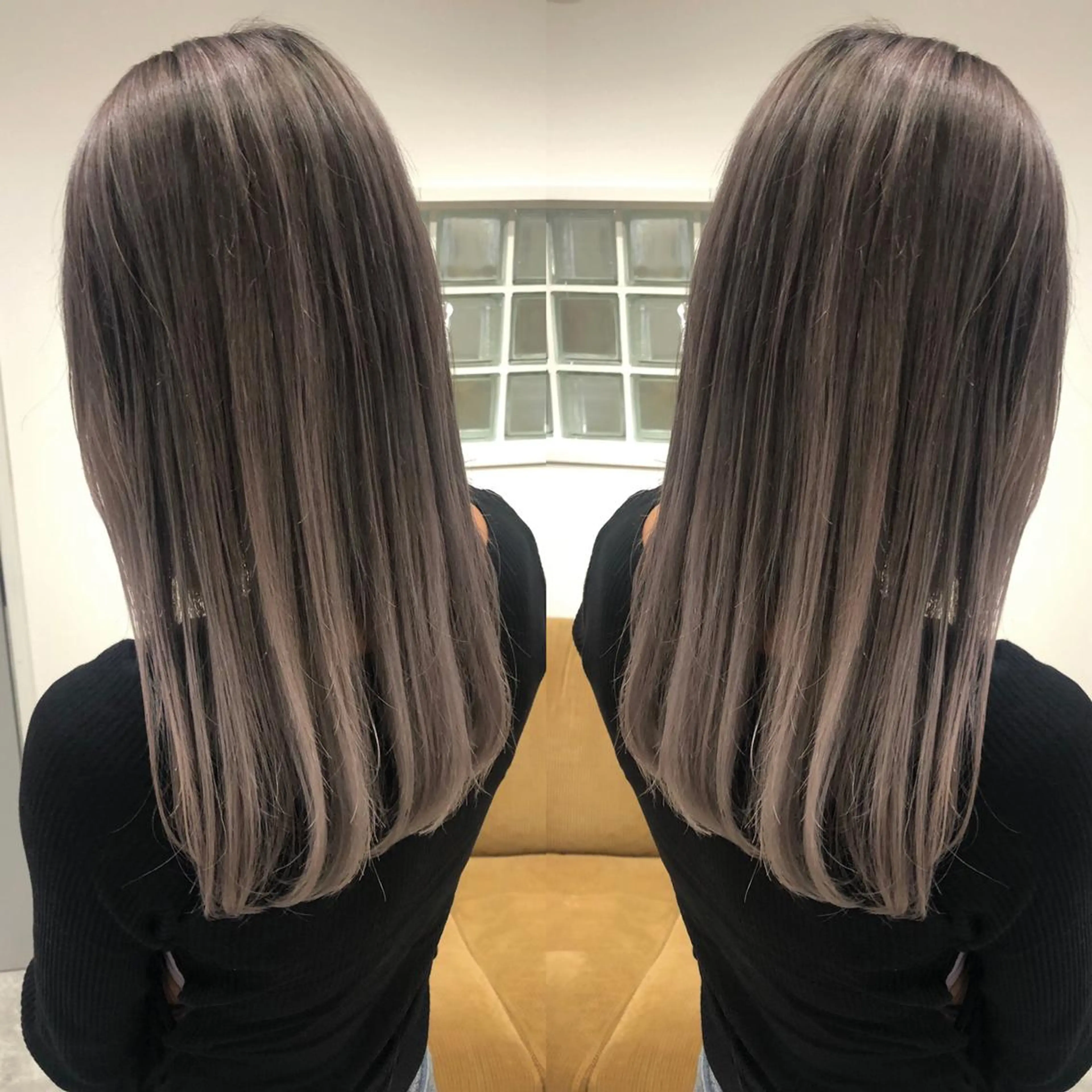 ミディアム カラー バレイヤージュ レイヤーカット ヘアカラー トリートメント kalahair salon ブリーチのヘアスタイル