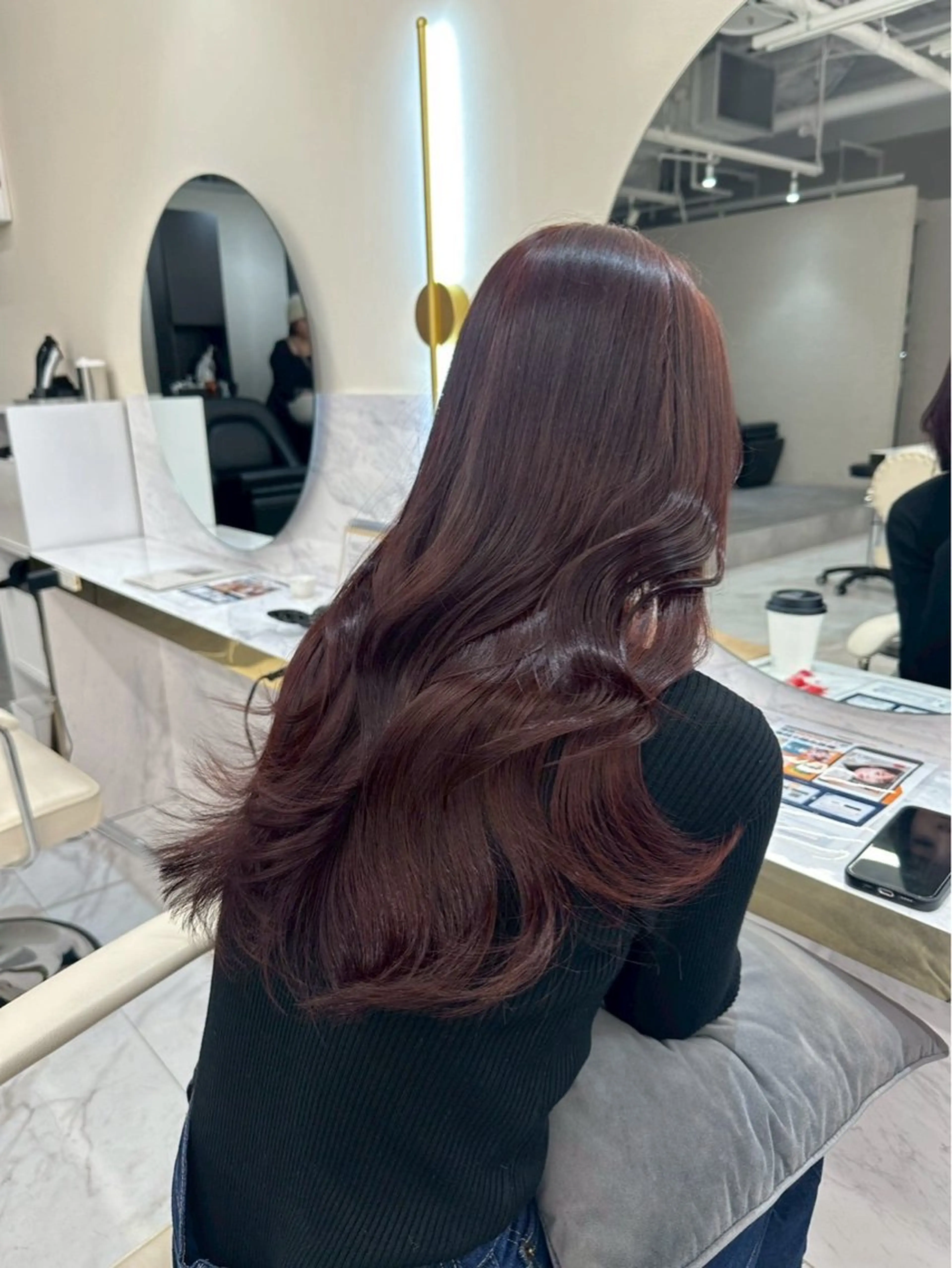 セミロング カラー ボルドーカラー ヘアカラー 髪質改善🫧 カラー特化/Hinaのヘアスタイル