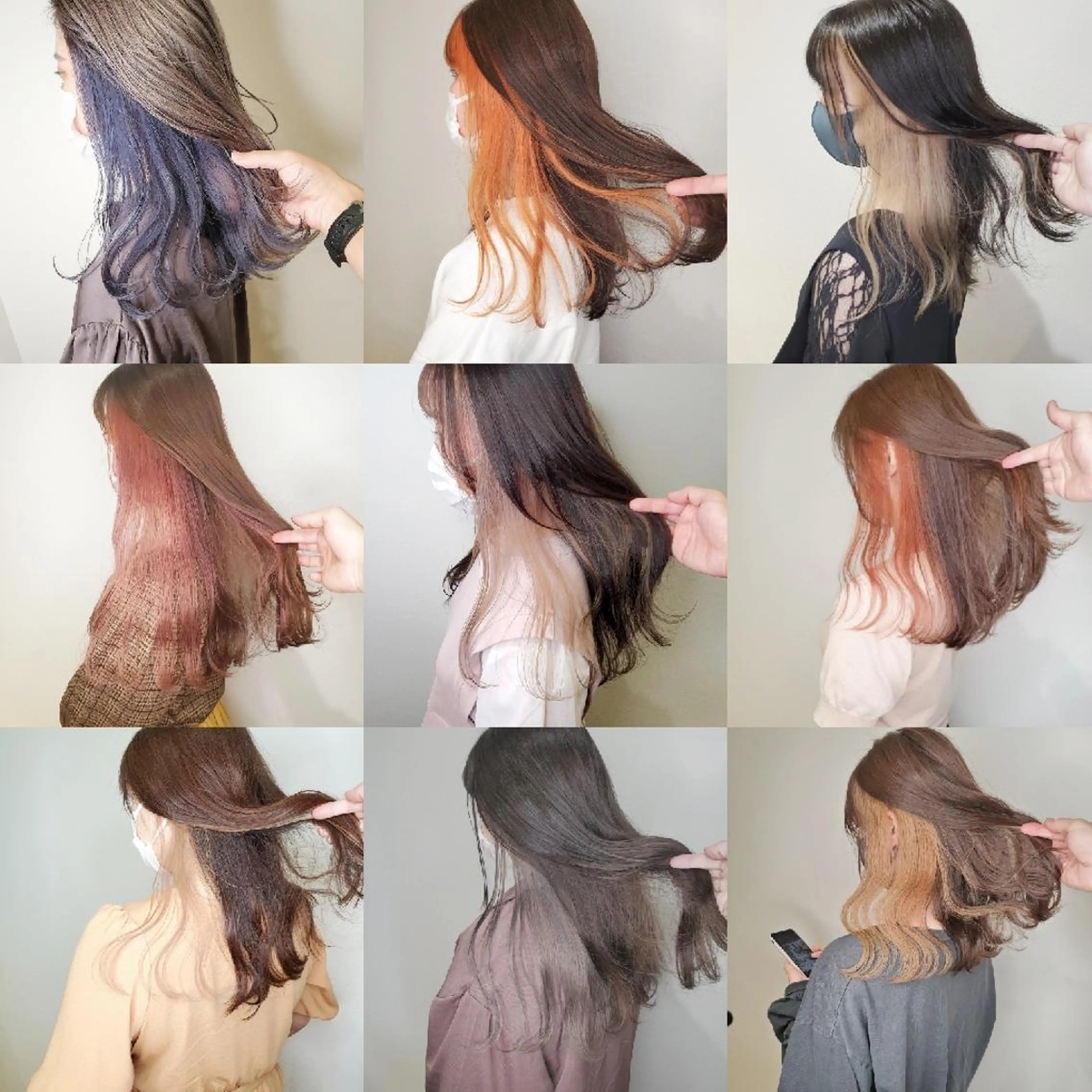 セミロング カラー イヤリングカラー インナーカラー ヘアカラー トリートメント レイヤーカット/ ウルフカット/大橋 のヘアスタイル