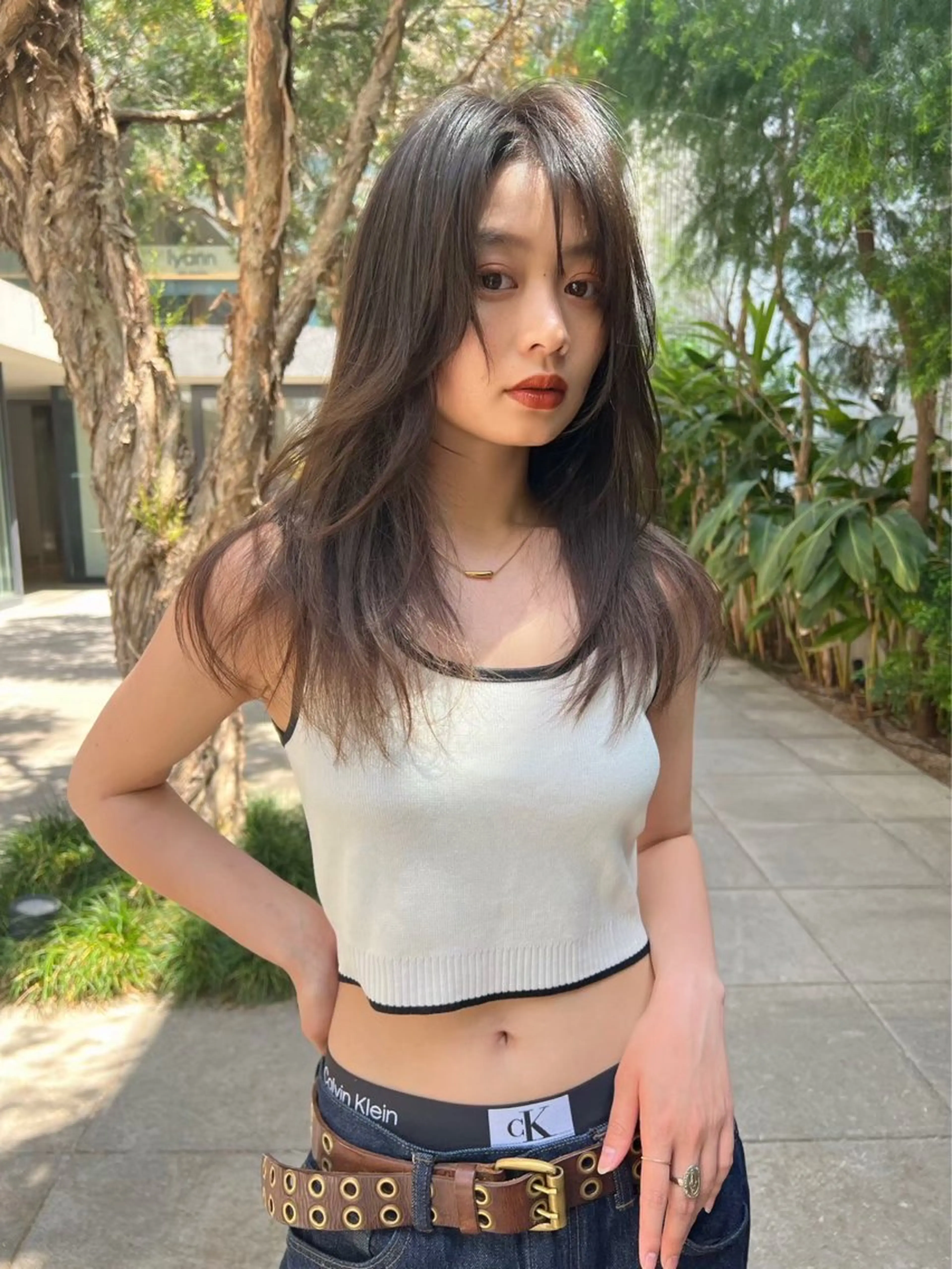 ロング 女性らしいモテヘア 韓国ヘアhikariのヘアスタイル