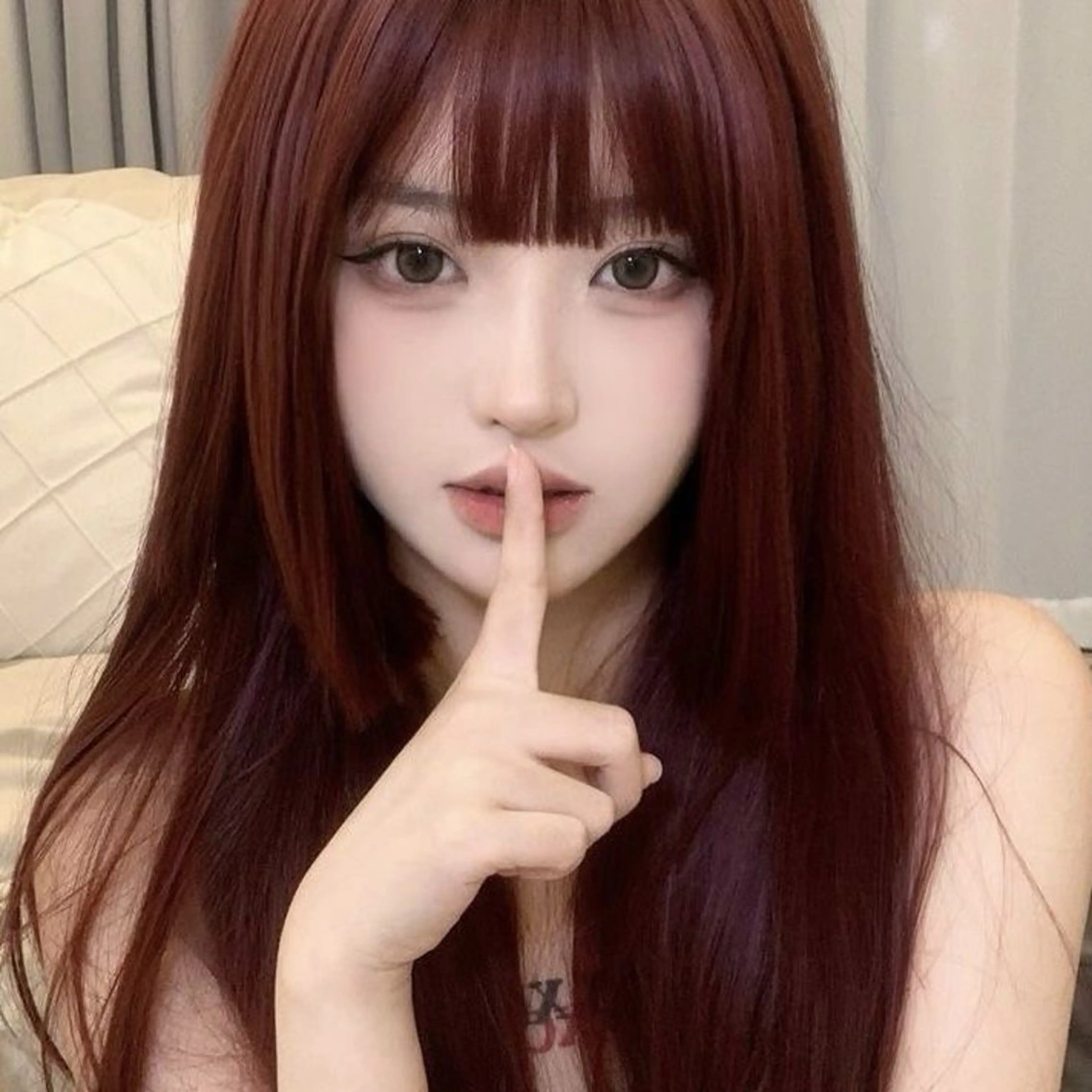 ロング カラー カット ヘアカラー 透けるやわらか艶髪♡ ナチュラルストレートのヘアスタイル