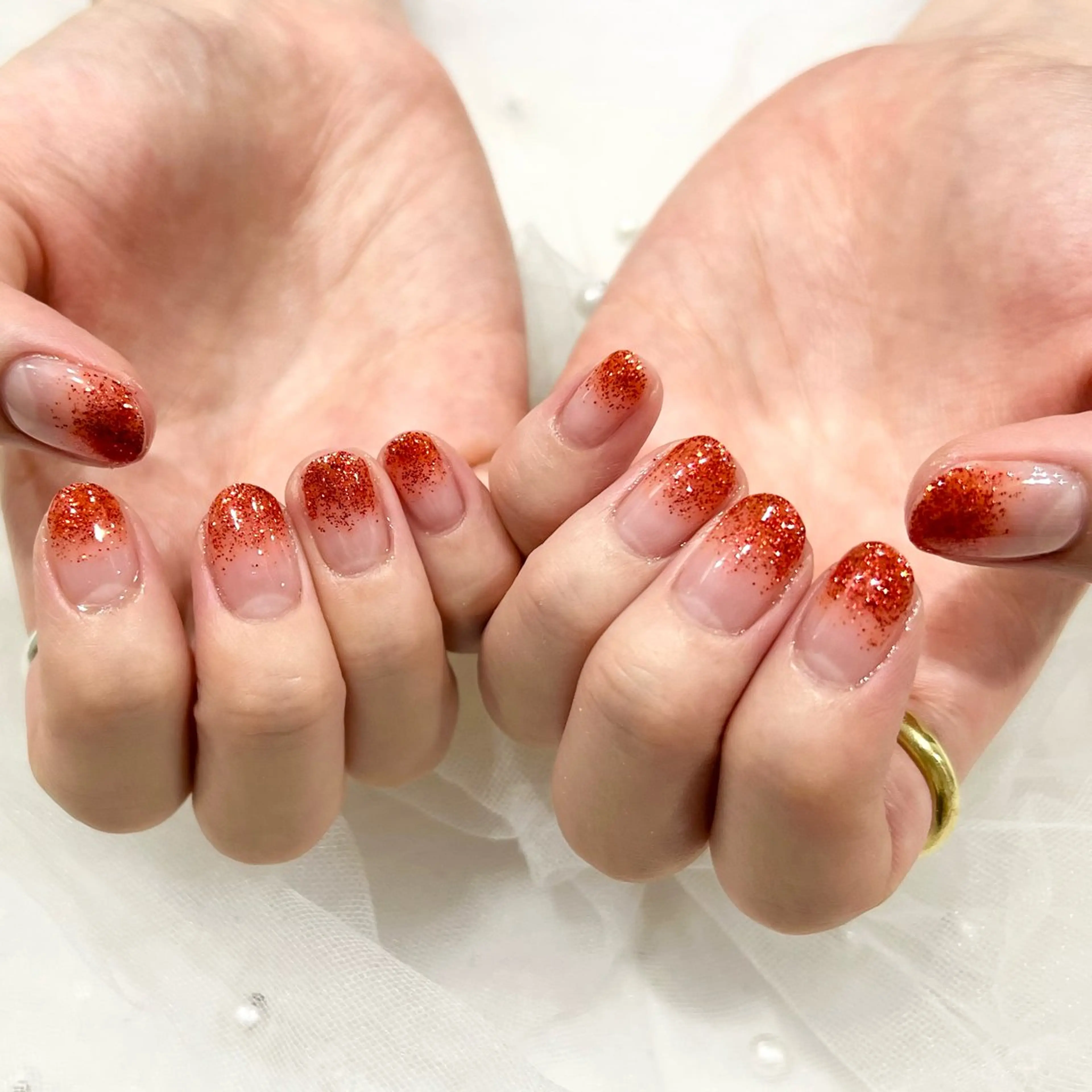 ネイル グラデーション ラメ(グリッター) ラメグラデーション ハンドネイル 🧡Shine船橋 鳴海🧡のネイルデザイン