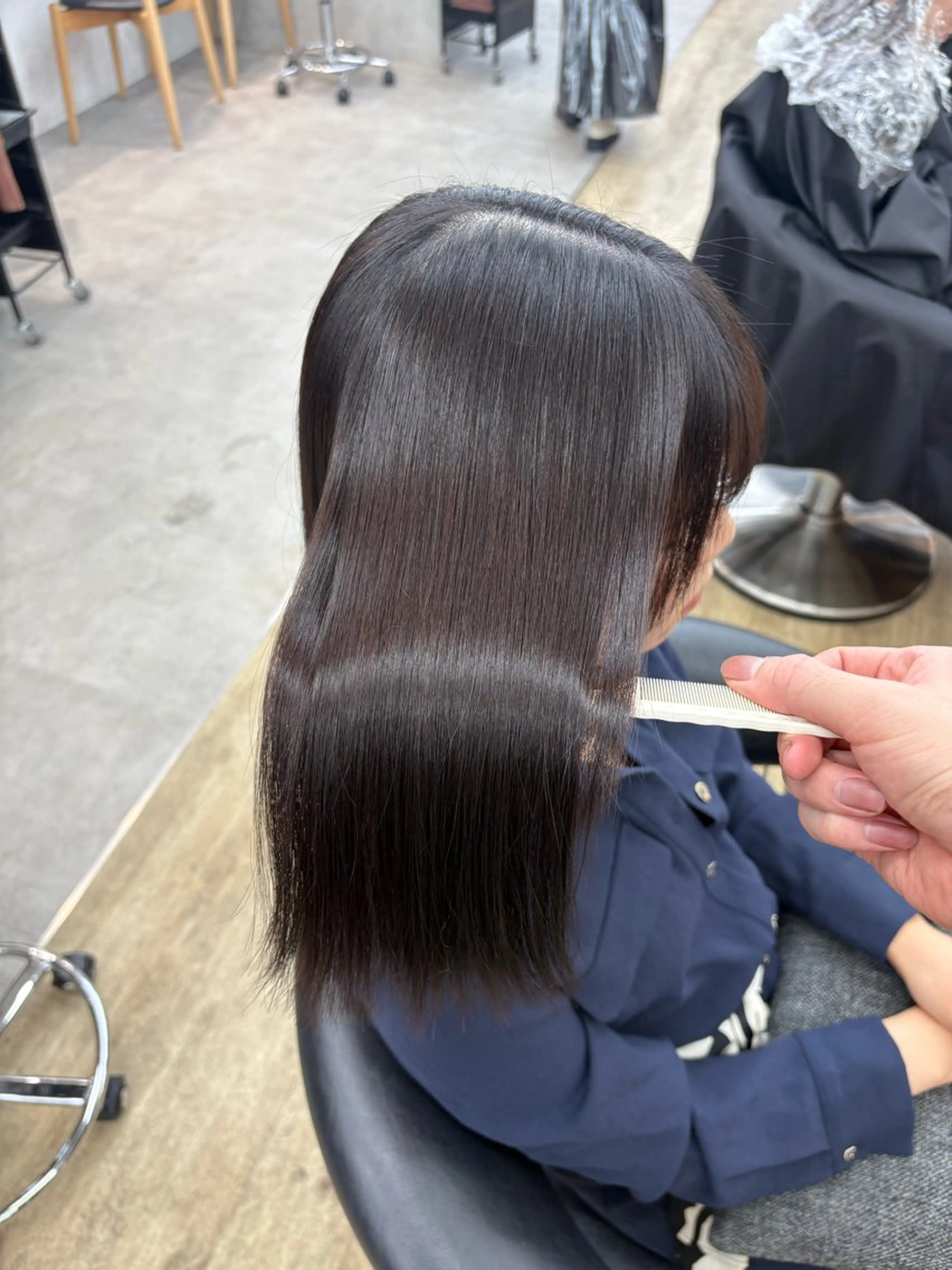 セミロング カット ヘアカラー 縮毛矯正 トリートメント 縮毛矯正/韓国ヘア /ブリーチ/柴山のヘアスタイル