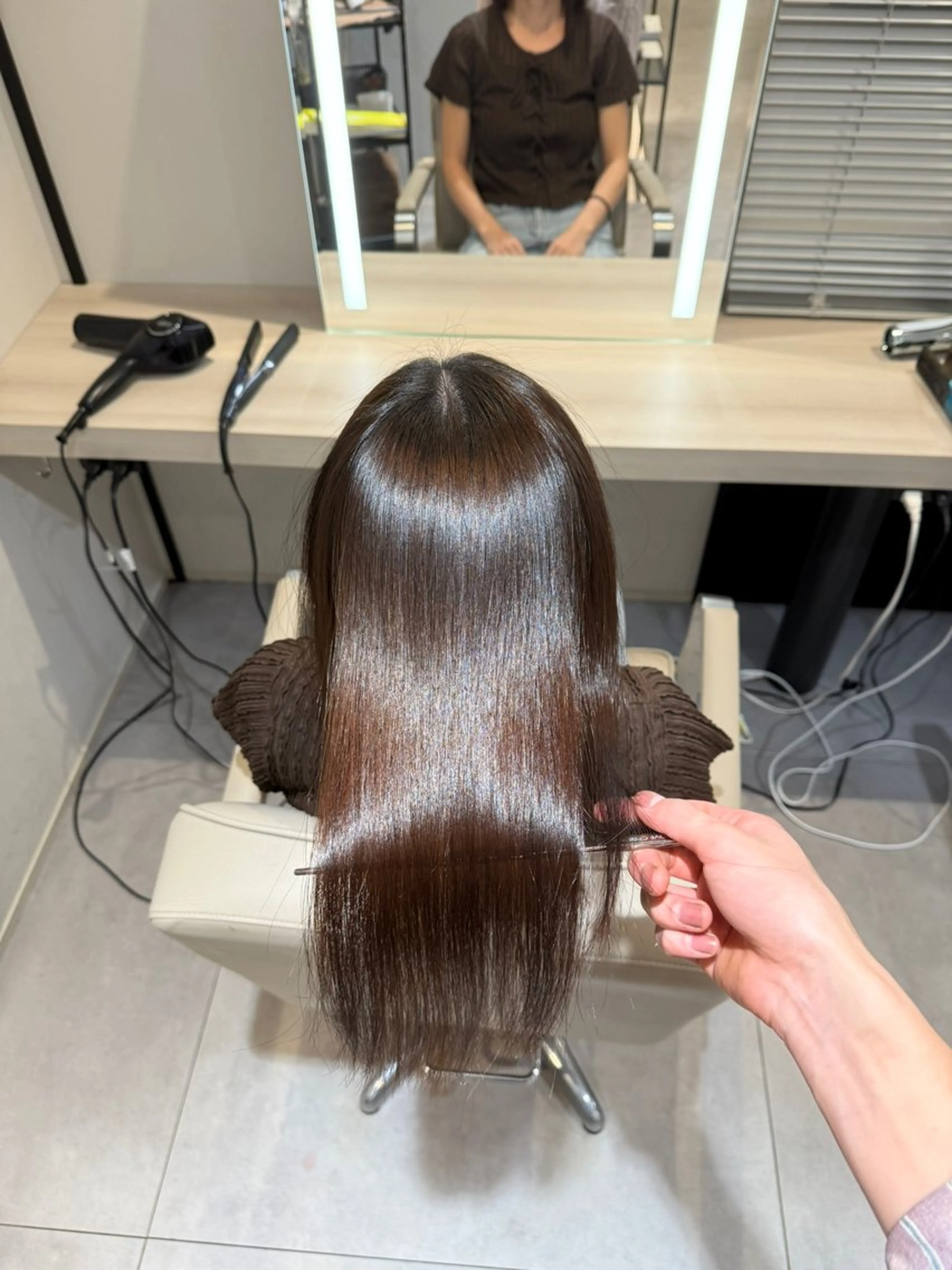 ロング パーマ 縮毛矯正 加藤 諒士のヘアスタイル