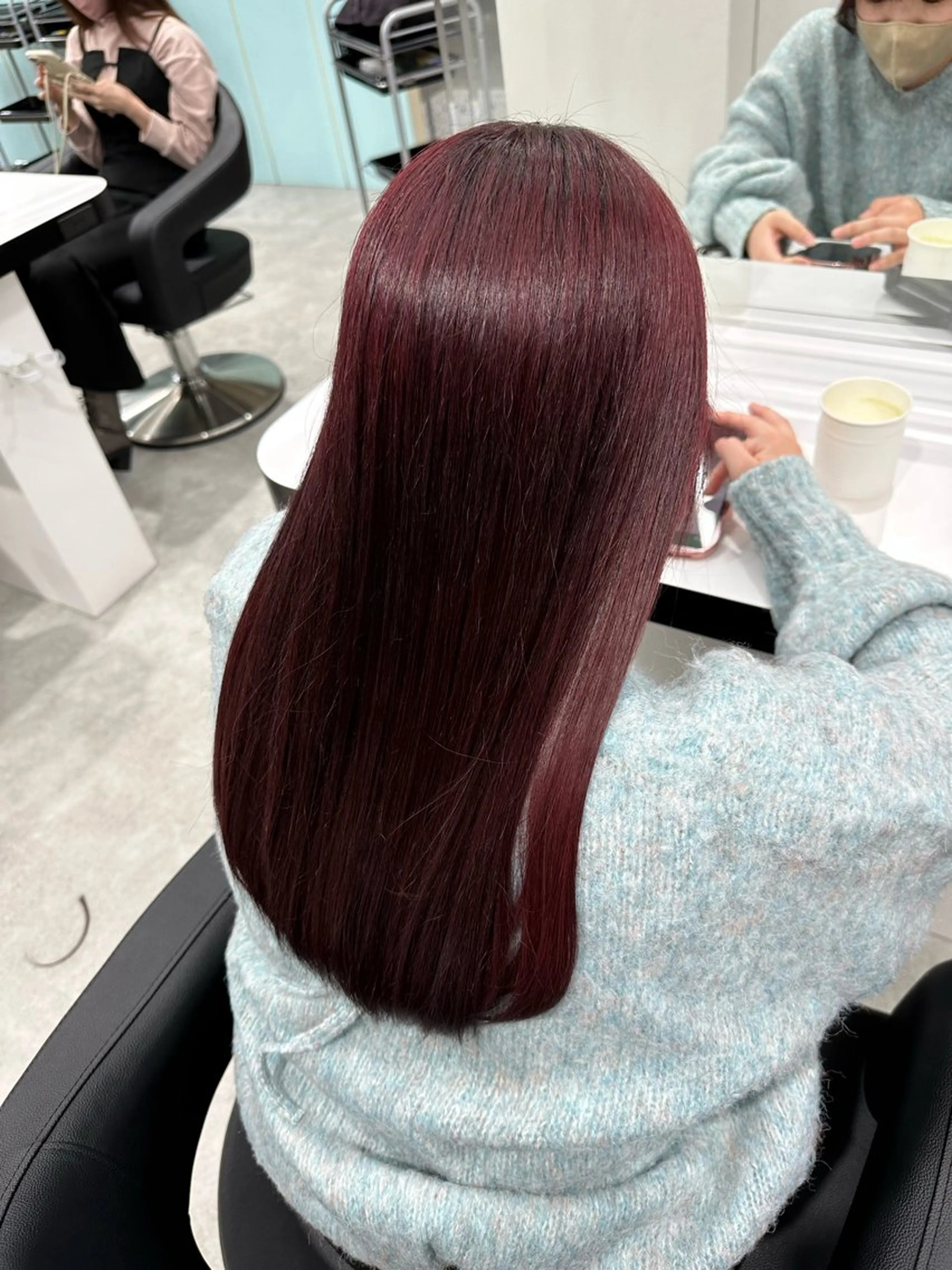 ロング カラー ヘアカラー トリートメント 🍒ワイン系 ウルフカット🍒拓未のヘアスタイル