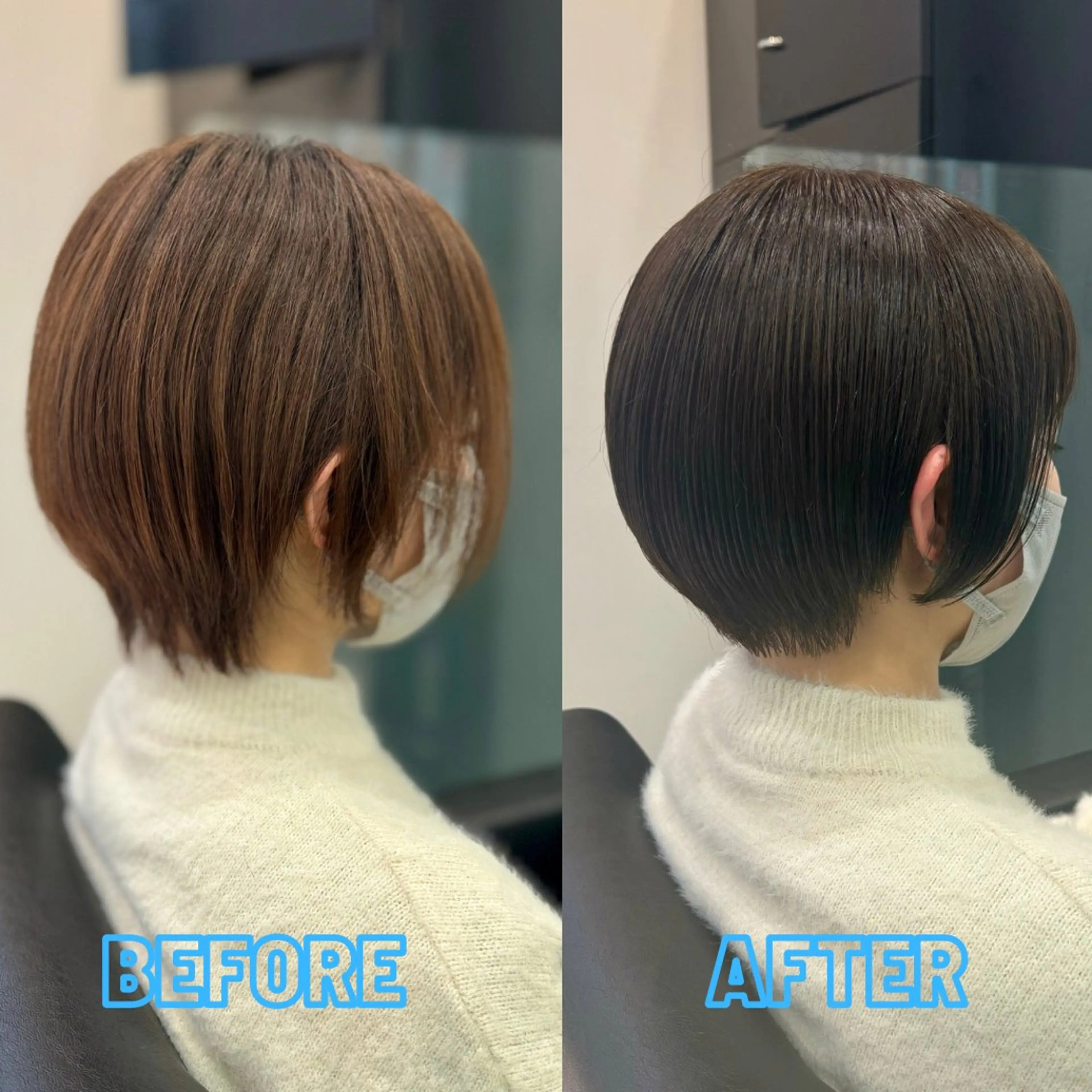 ショート カット ヘアカラー トリートメント YASU🍎ピンク/ 赤系カラー/髪質改善のヘアスタイル