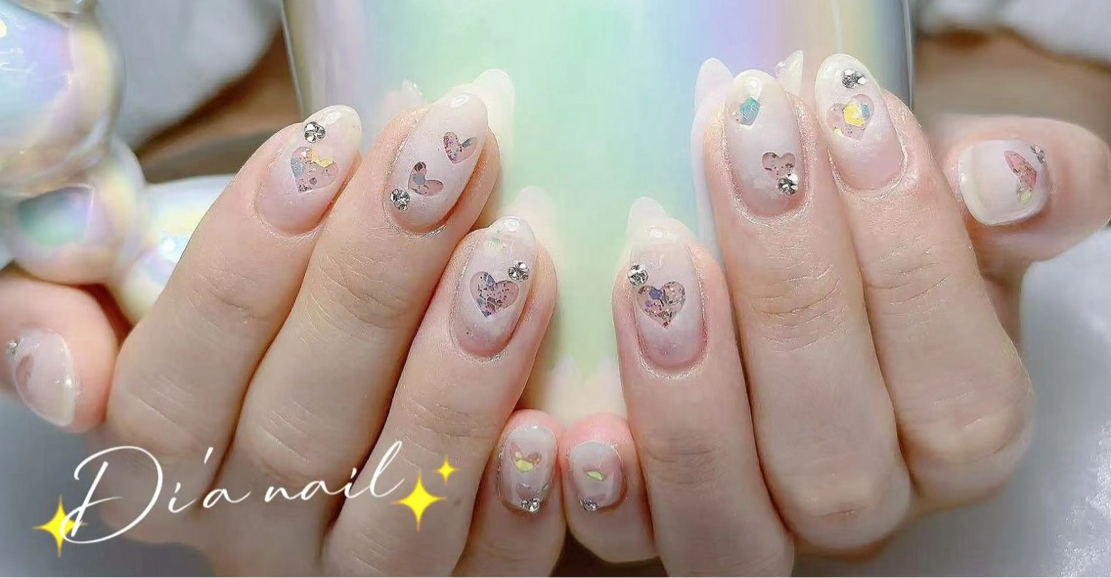ネイル チークネイル ジェルネイル グラデーション マグネットネイル ニュアンスネイル Di'a nail ネイルサロンのネイルデザイン