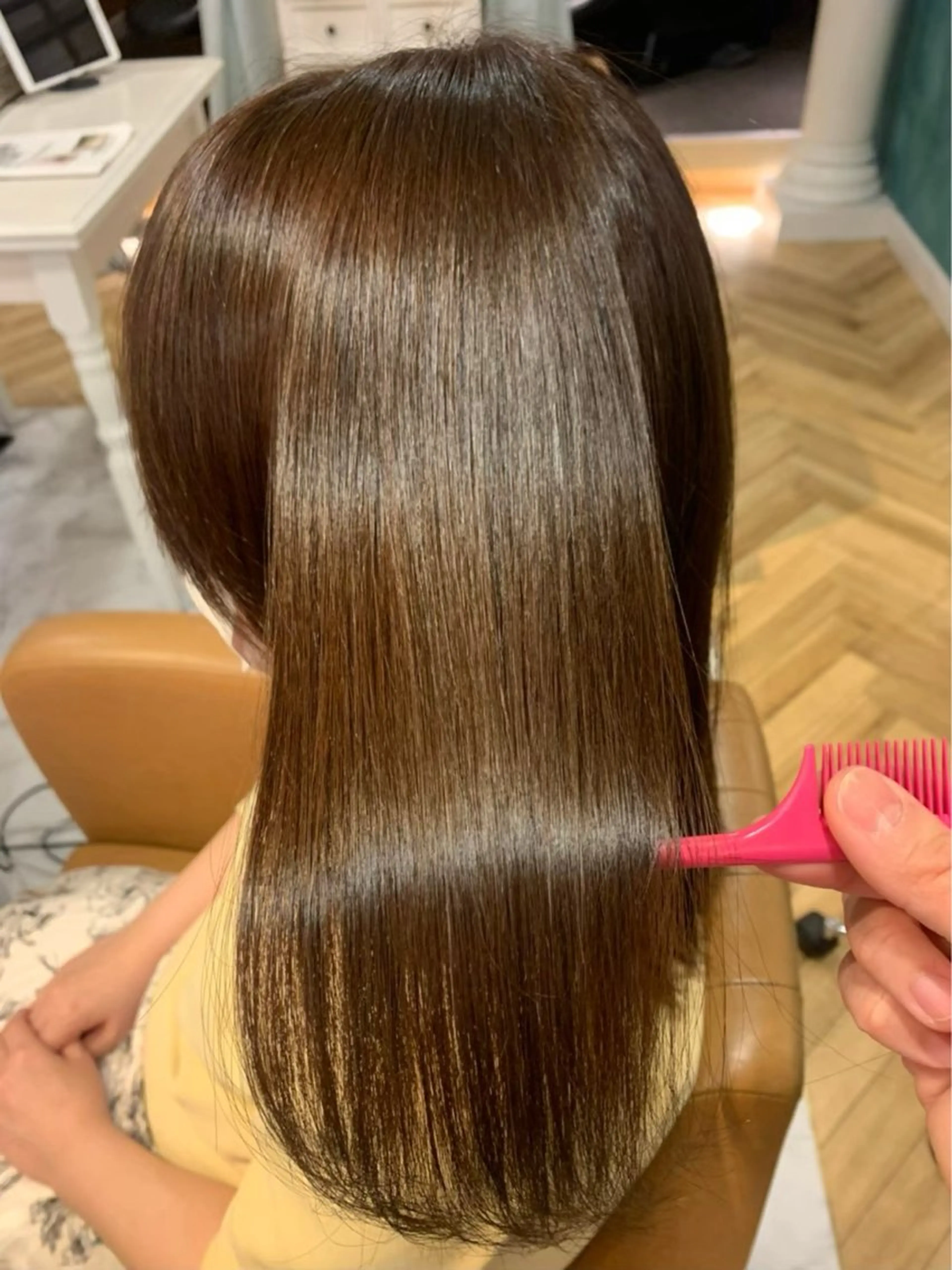 セミロング パーマ 縮毛矯正 Lond rouge所属・💚銀座/ミディアム /美髪矯正/芦川💚のヘアスタイル