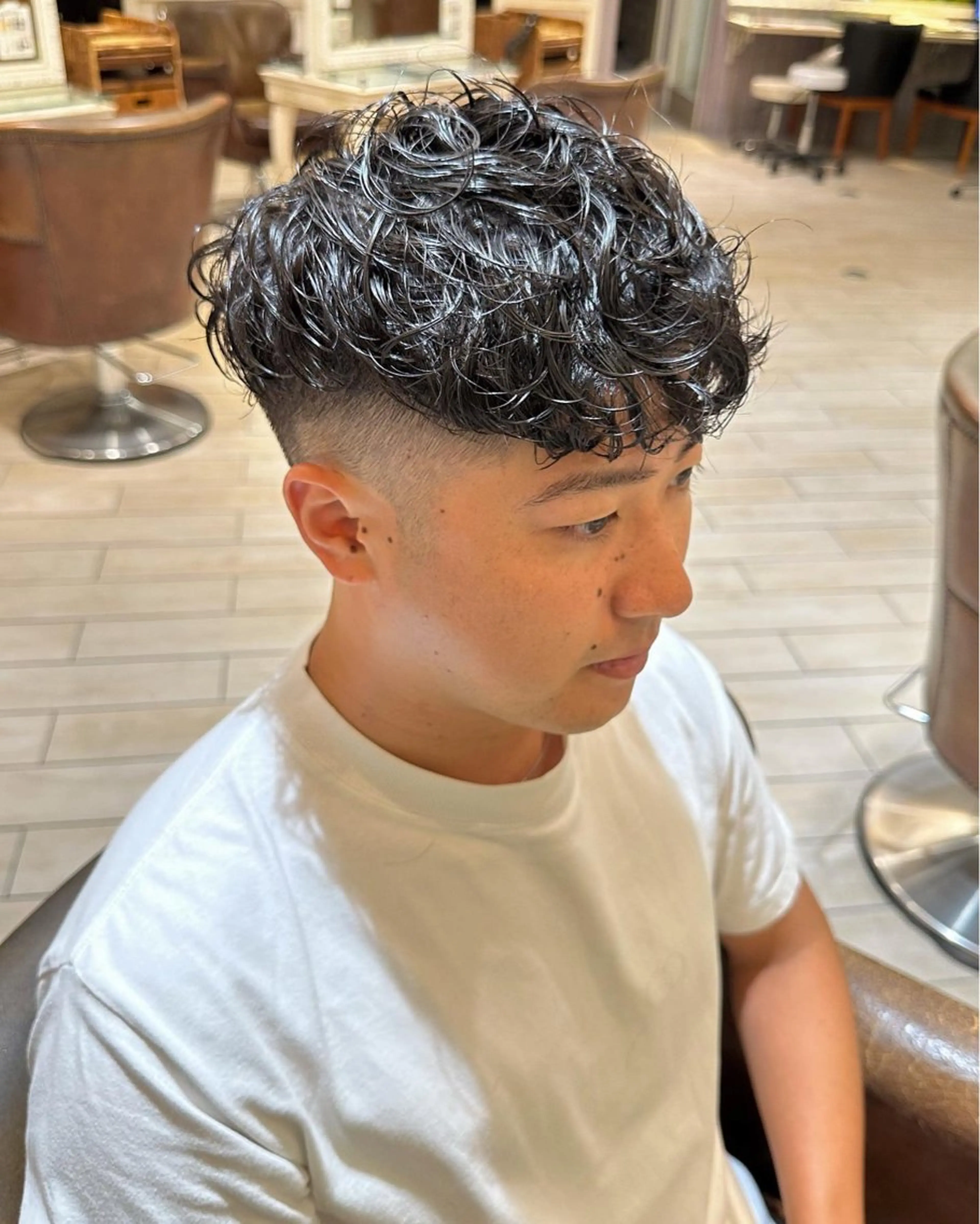 パーマ メンズ カット パーマ 増渕 駿介のヘアスタイル