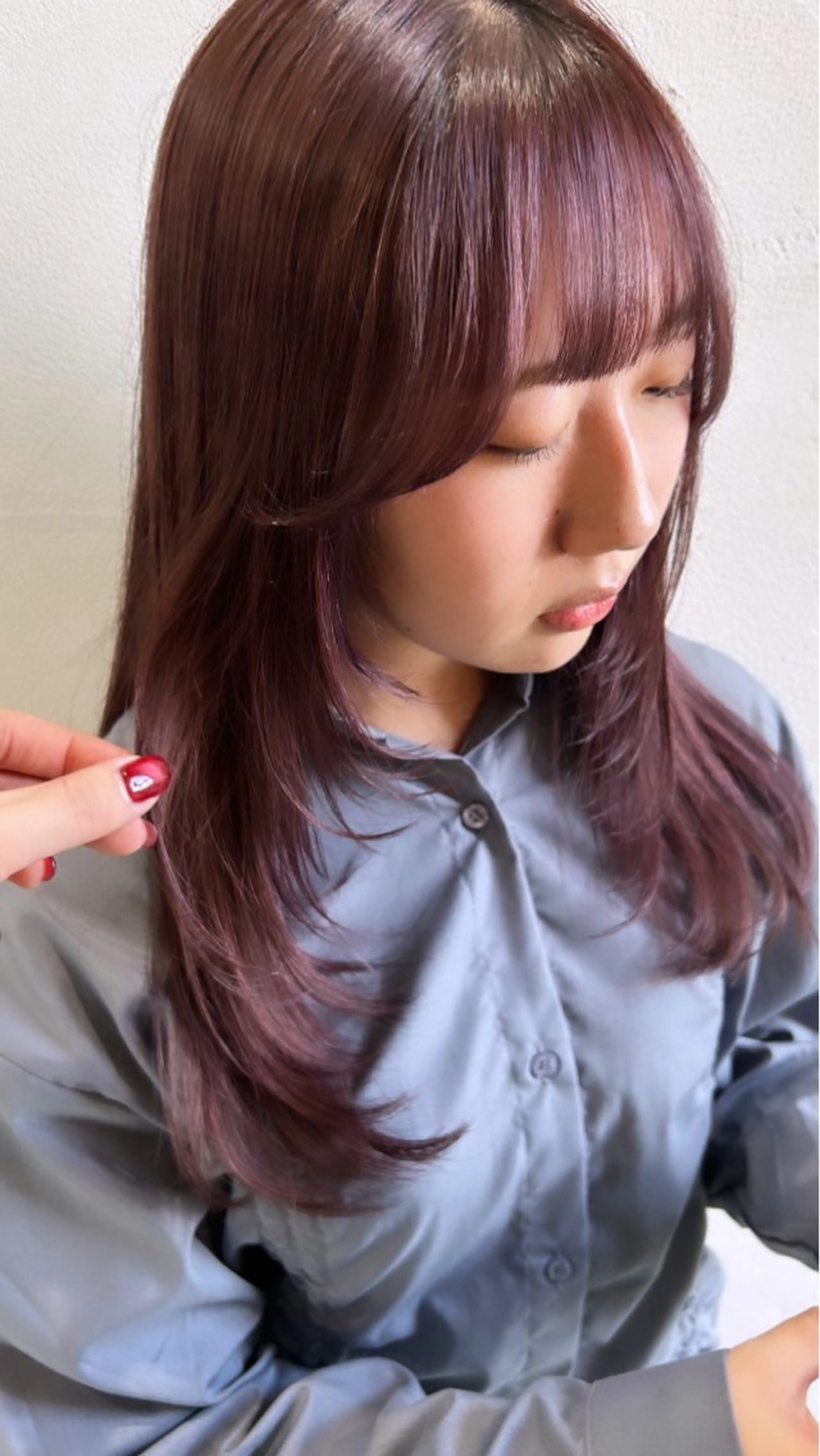 セミロング カット ヘアカラー トリートメント 剣持友希/高崎 ifh iizukaのヘアスタイル