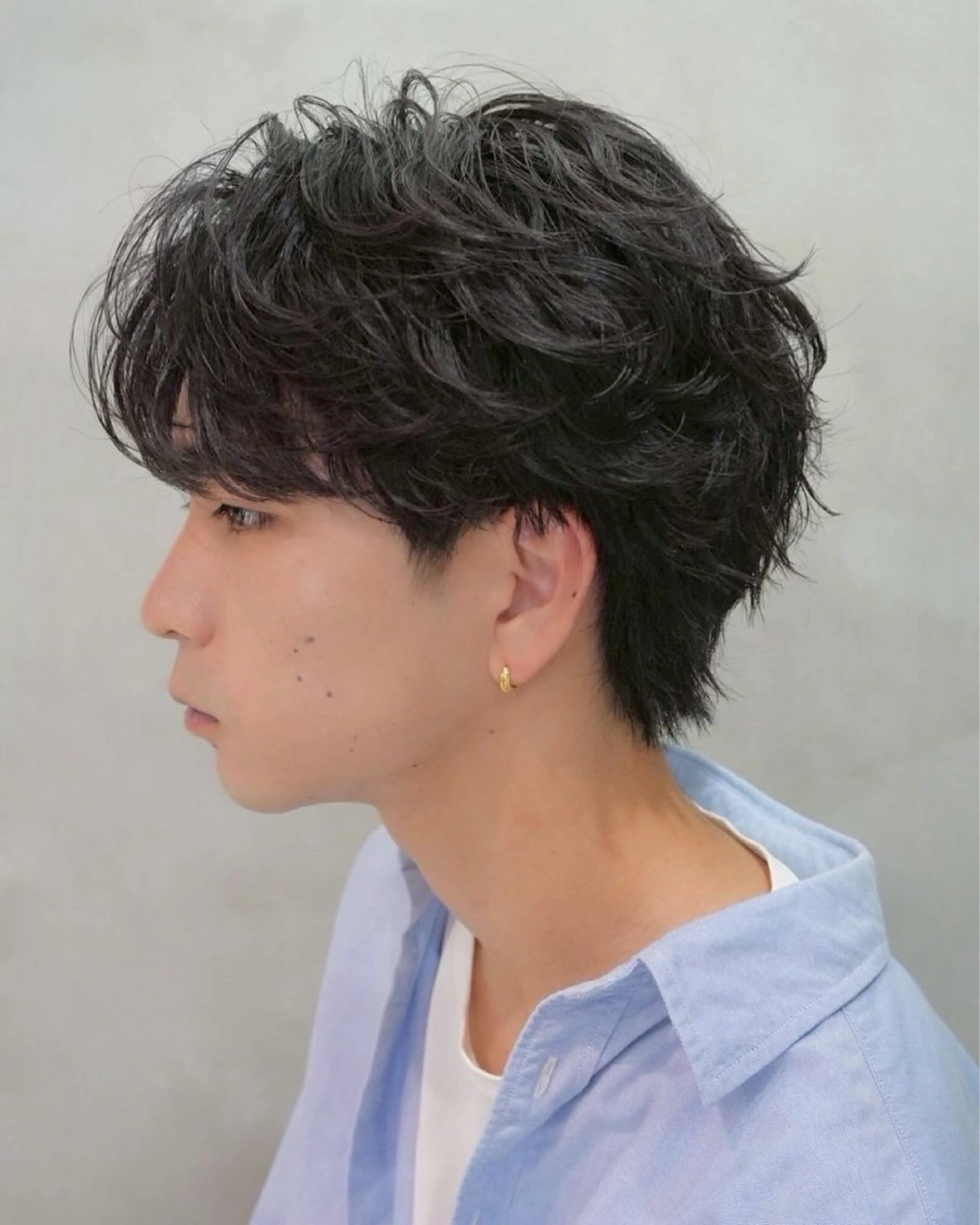 ミディアム パーマ メンズ カット パーマ fifth 渡部竜馬のヘアスタイル