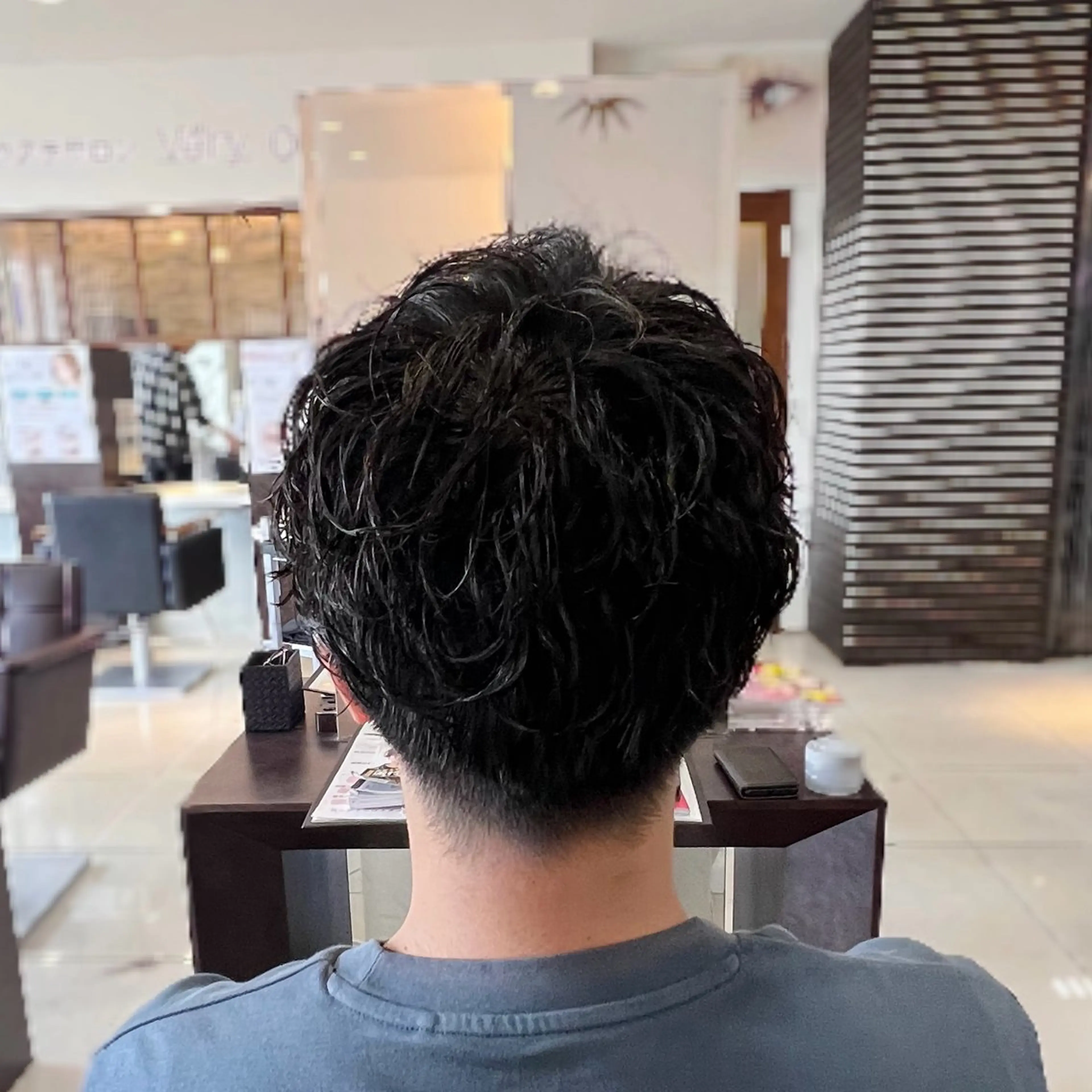 パーマ メンズ カット パーマ 🩵透明感カラー🩵 緒方美柚のヘアスタイル