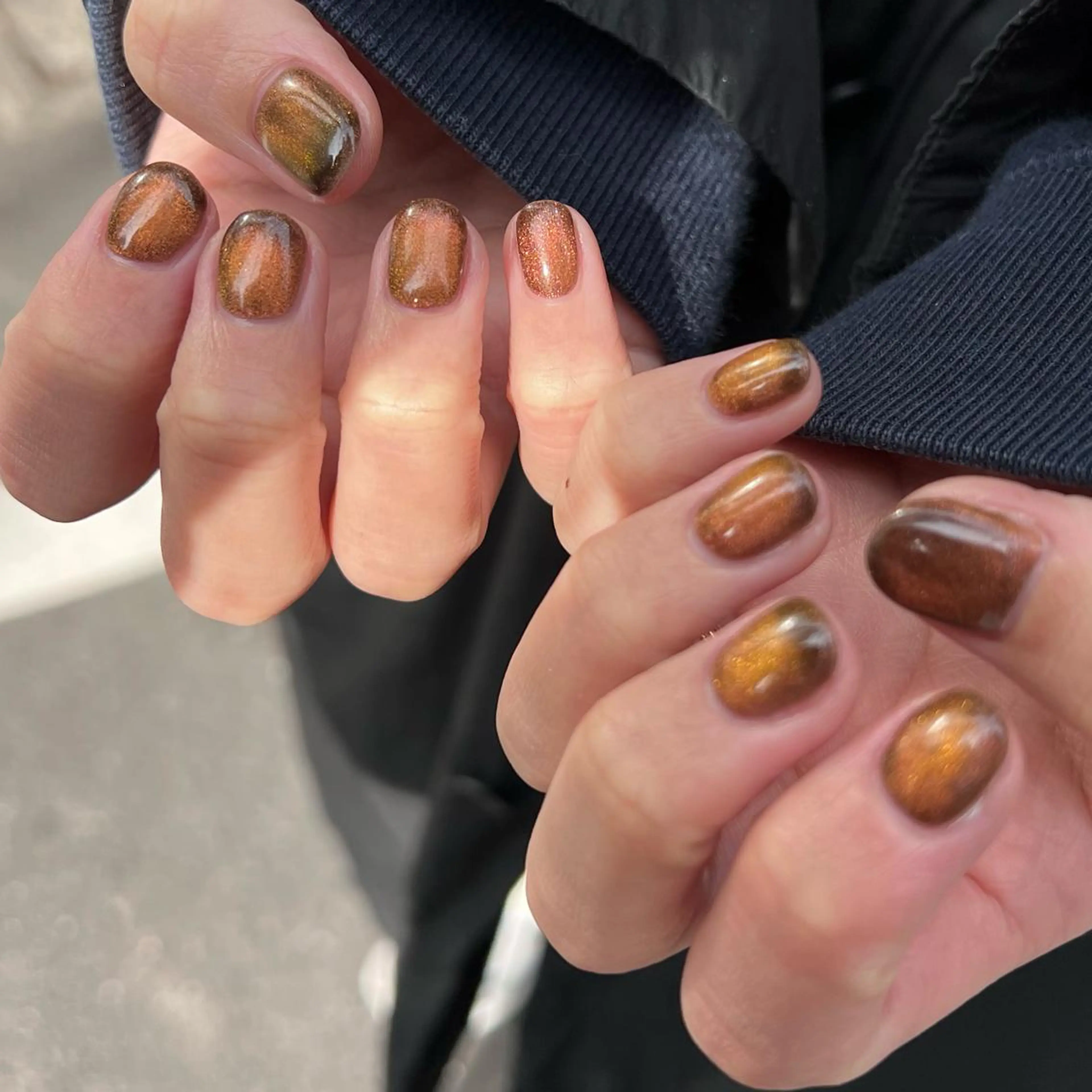 ネイル ブラウン マグネットネイル ワンカラーネイル 酒井 サカイのネイルデザイン