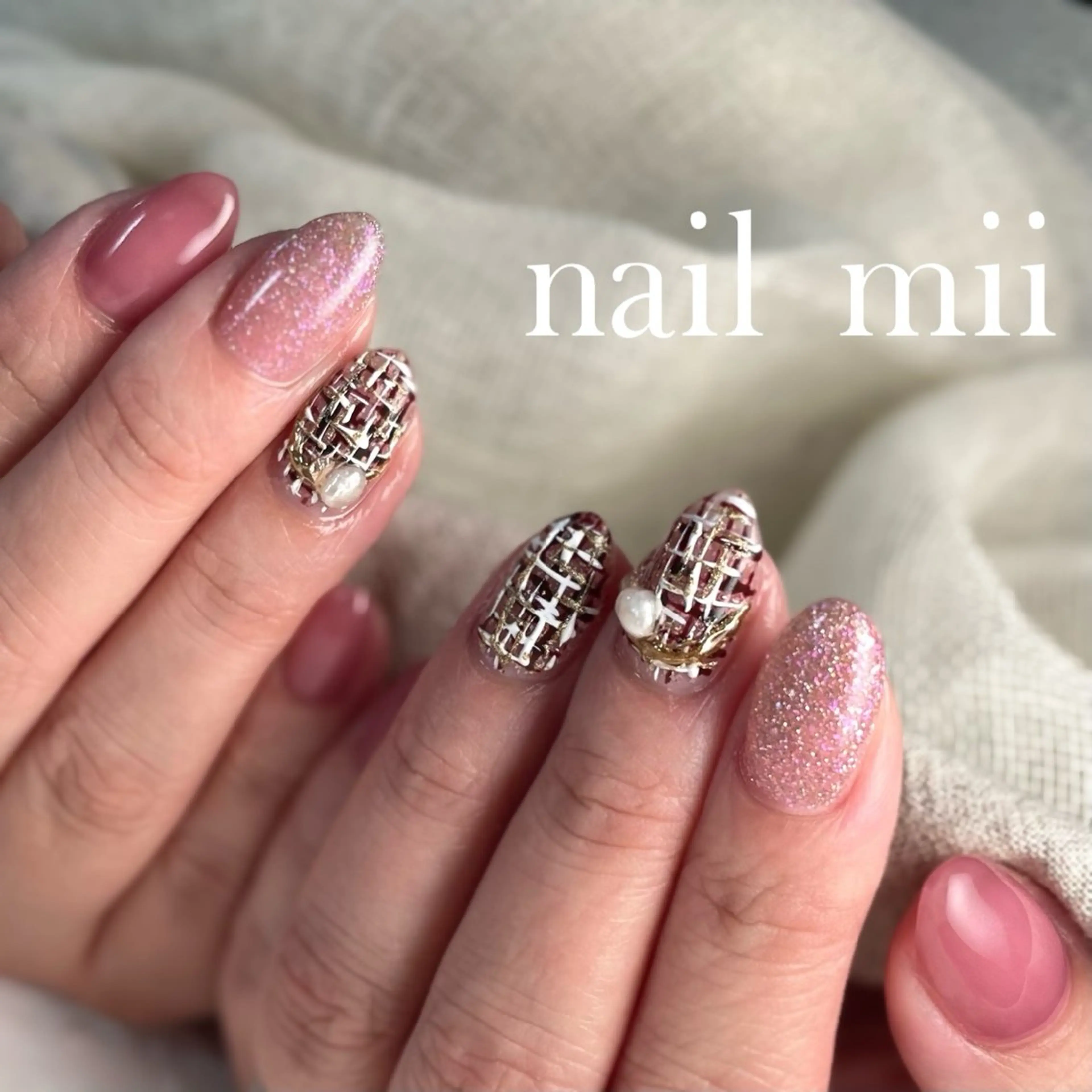 ネイル ツイードネイル nail mii HIROMIのネイルデザイン