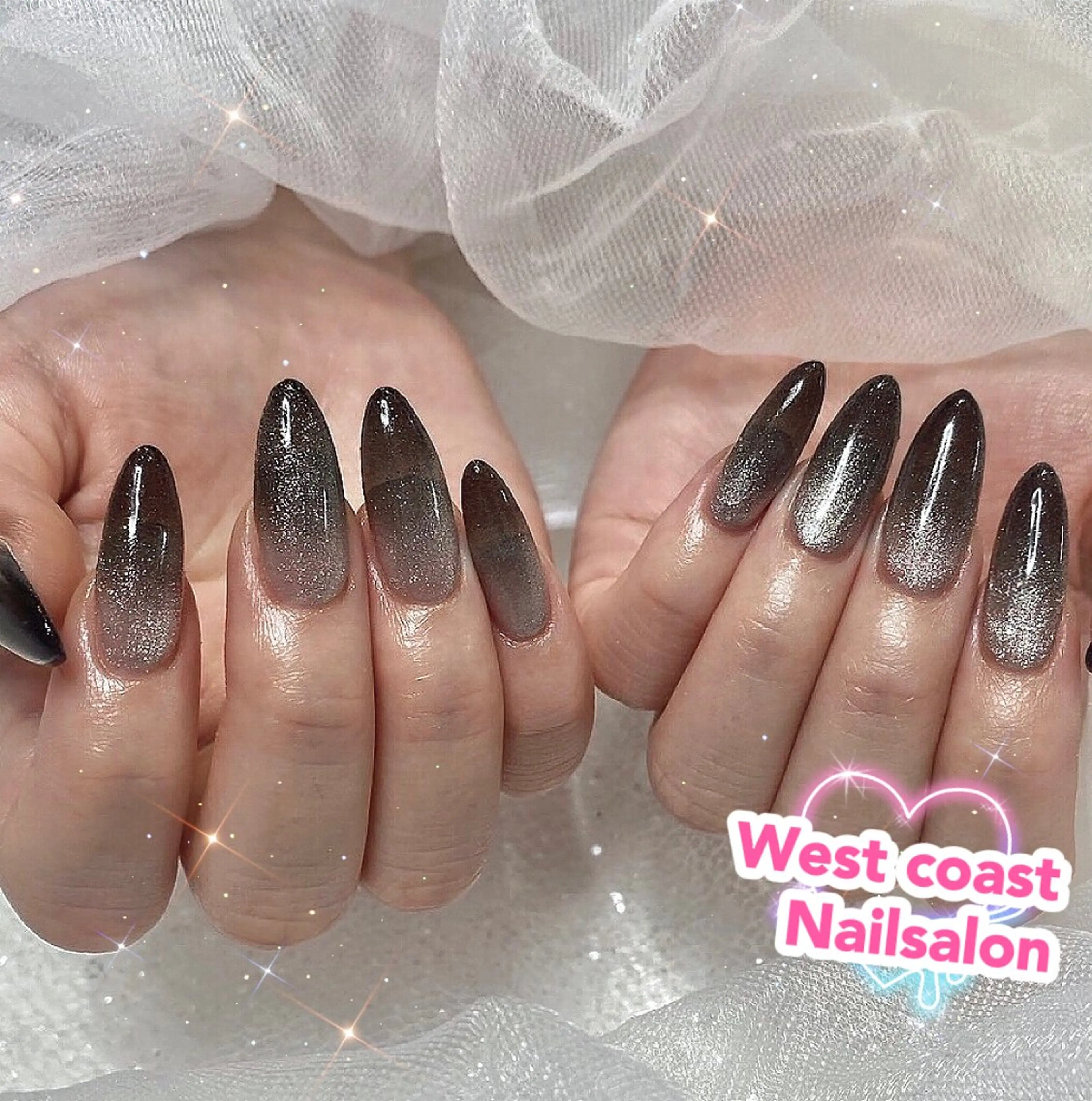 ネイル グラデーション 韓国ネイル マグネットネイル 持ち込み ニュアンスネイル ハンドネイル west coast スカルプ専門店のネイルデザイン