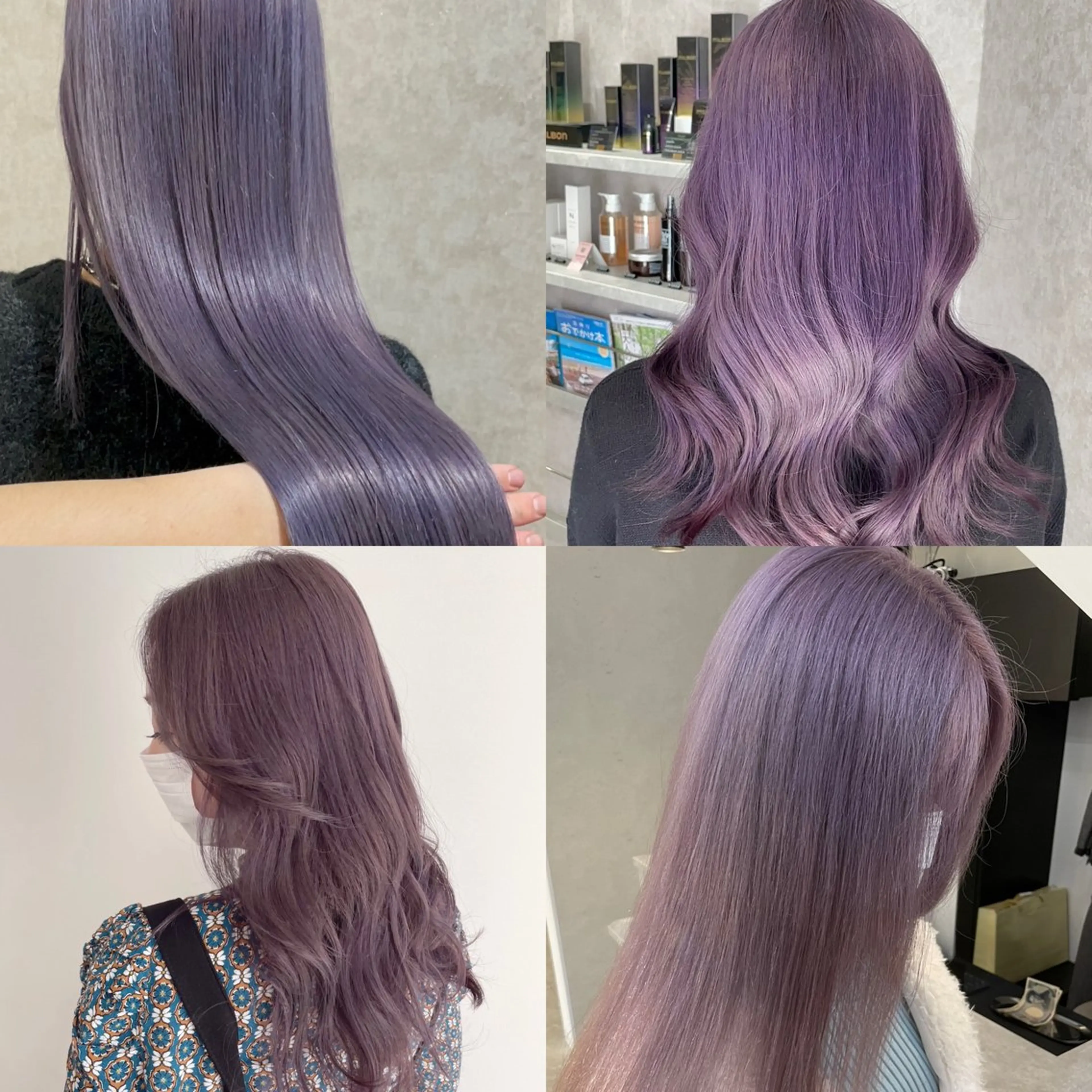 セミロング カラー ブリーチ ケアブリーチ 透明感カラー ラベンダーカラー Taku ／ケアハイトーンのヘアスタイル