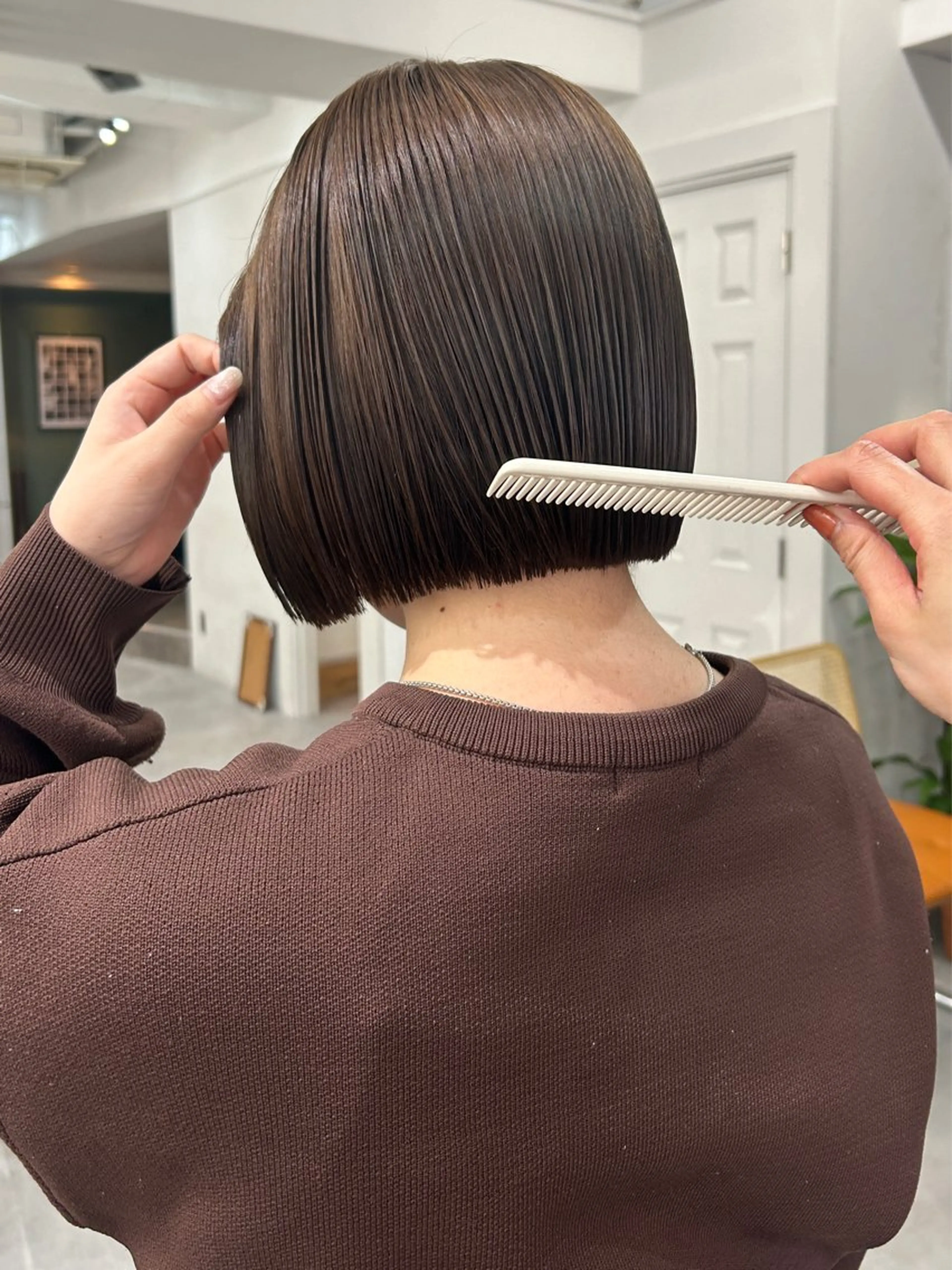 ミディアム カラー カット ヘアカラー トリートメント ボブ/透明感カラー /サナ🌼のヘアスタイル