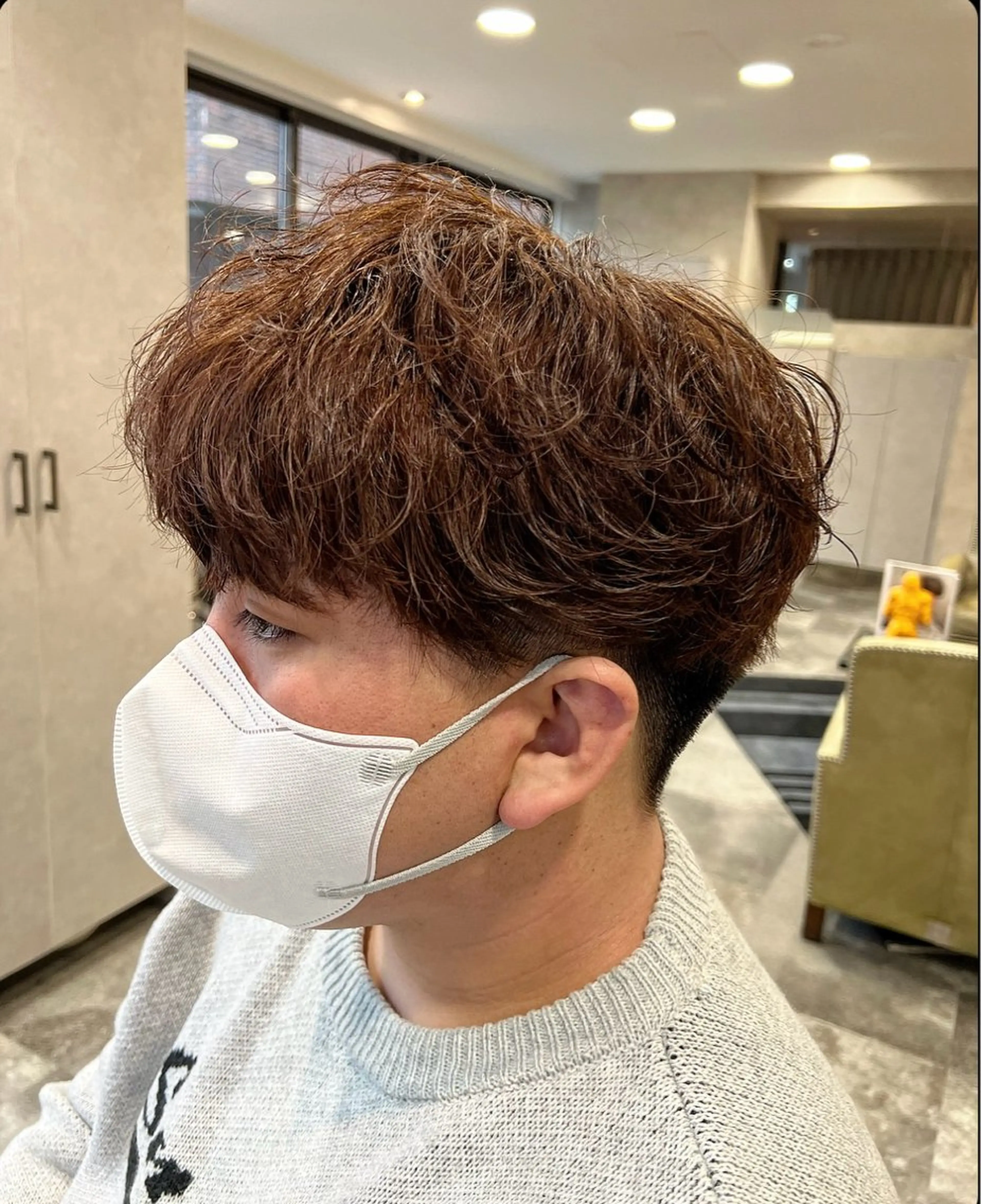 ミディアム カラー パーマ ヘアアレンジ メンズ ミディアムパーマ メンズパーマ ニュアンスパーマ メンズ特化/カラー/ パーマ/ケイシンのヘアスタイル