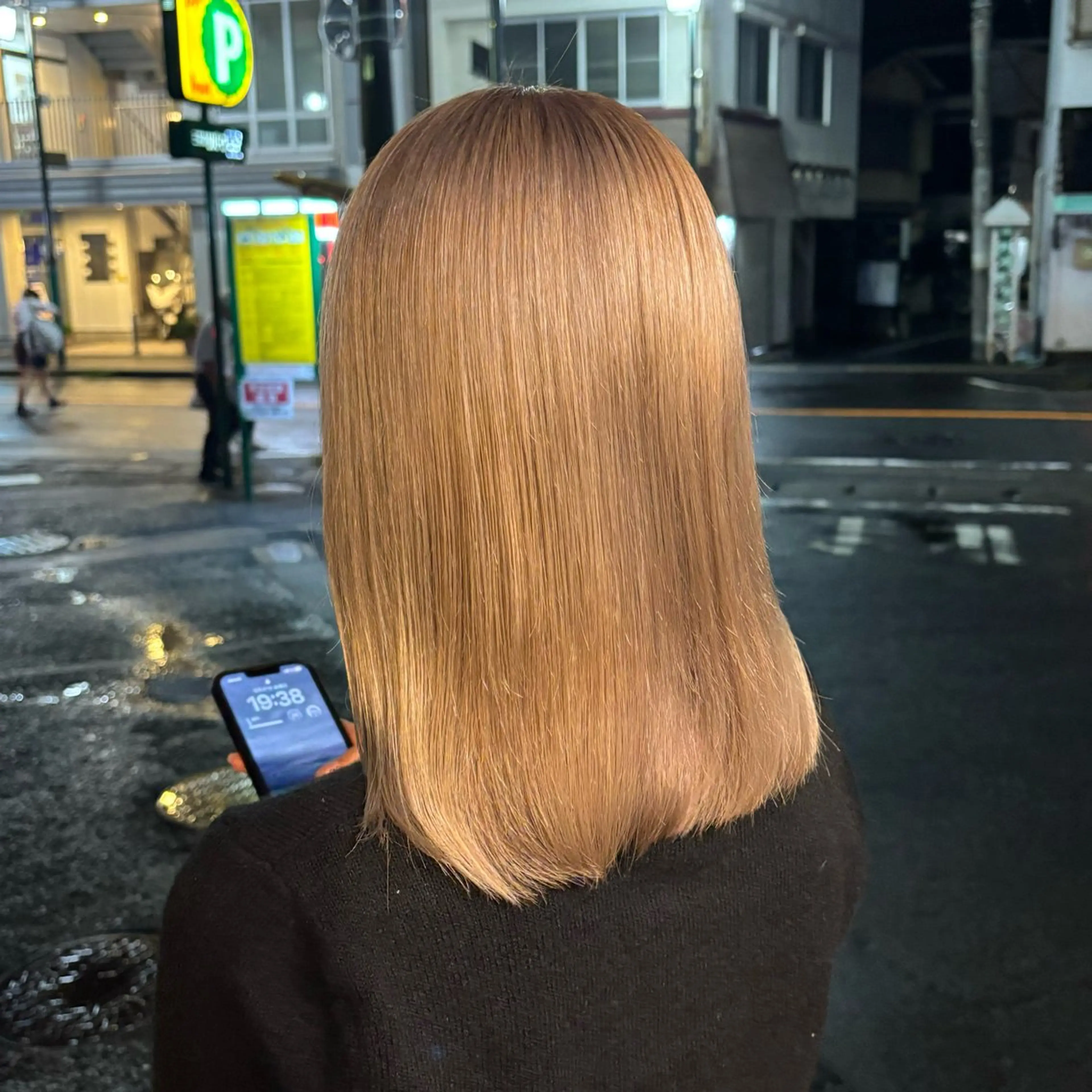 ミディアム ヘアカラー 🖤🎀ハイトーン/ エク/夕月🎀🖤のヘアスタイル