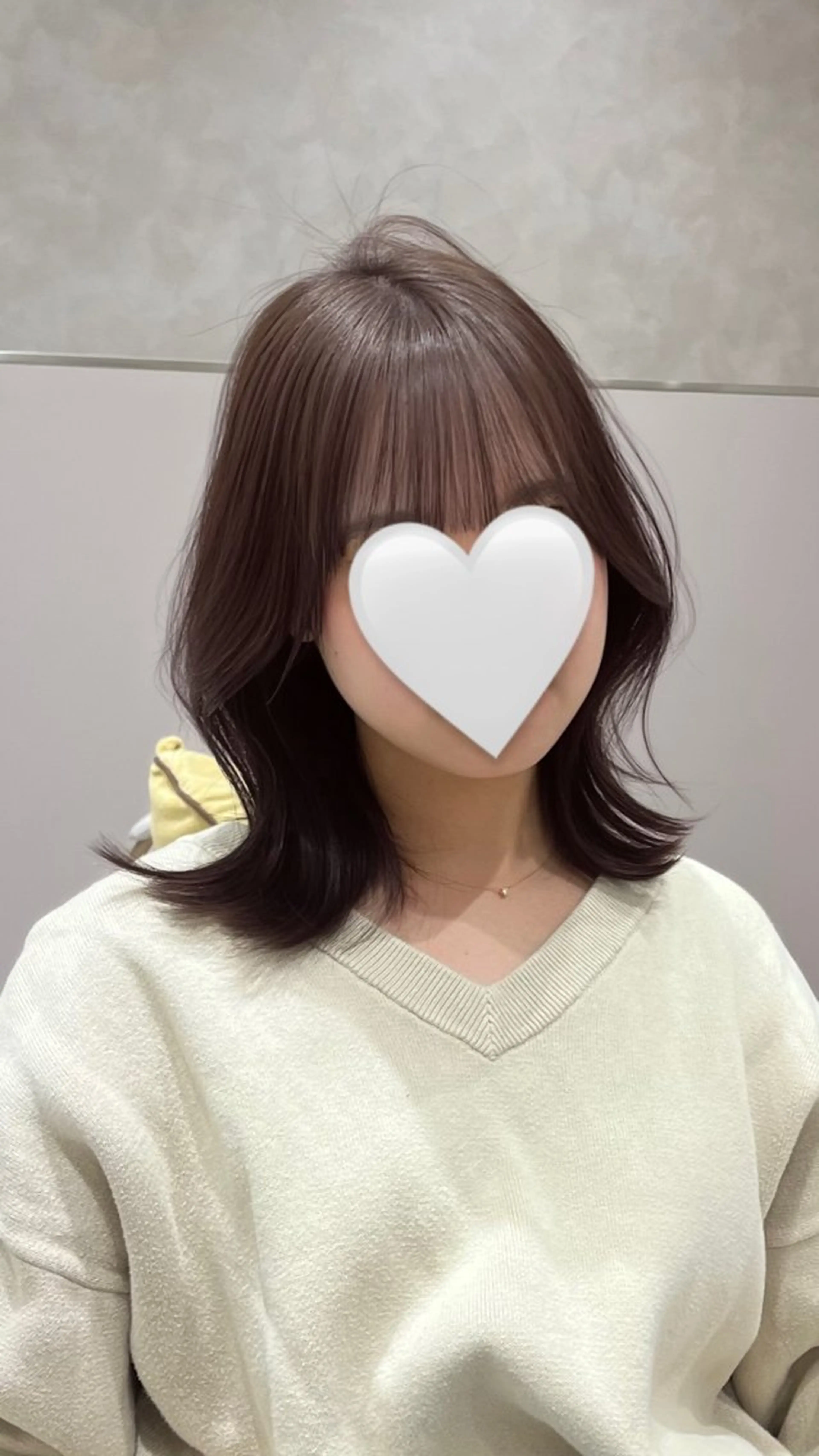 ミディアム カット ヘアカラー トリートメント 韓国風/ 柴田礼空のヘアスタイル