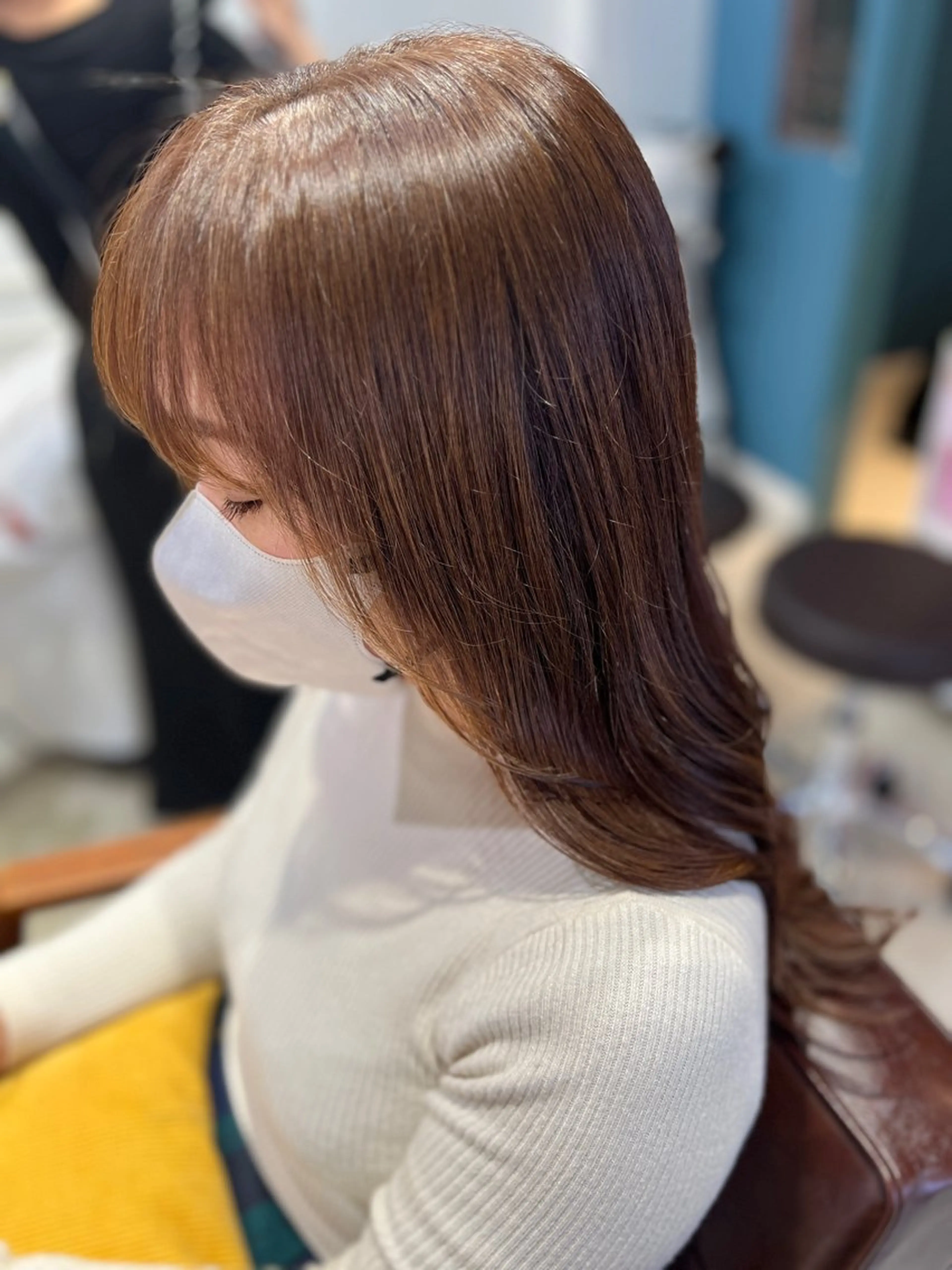 ロング カラー カット ヘアカラー トリートメント 韓国風レイヤー ∕ 大隣 里桜のヘアスタイル
