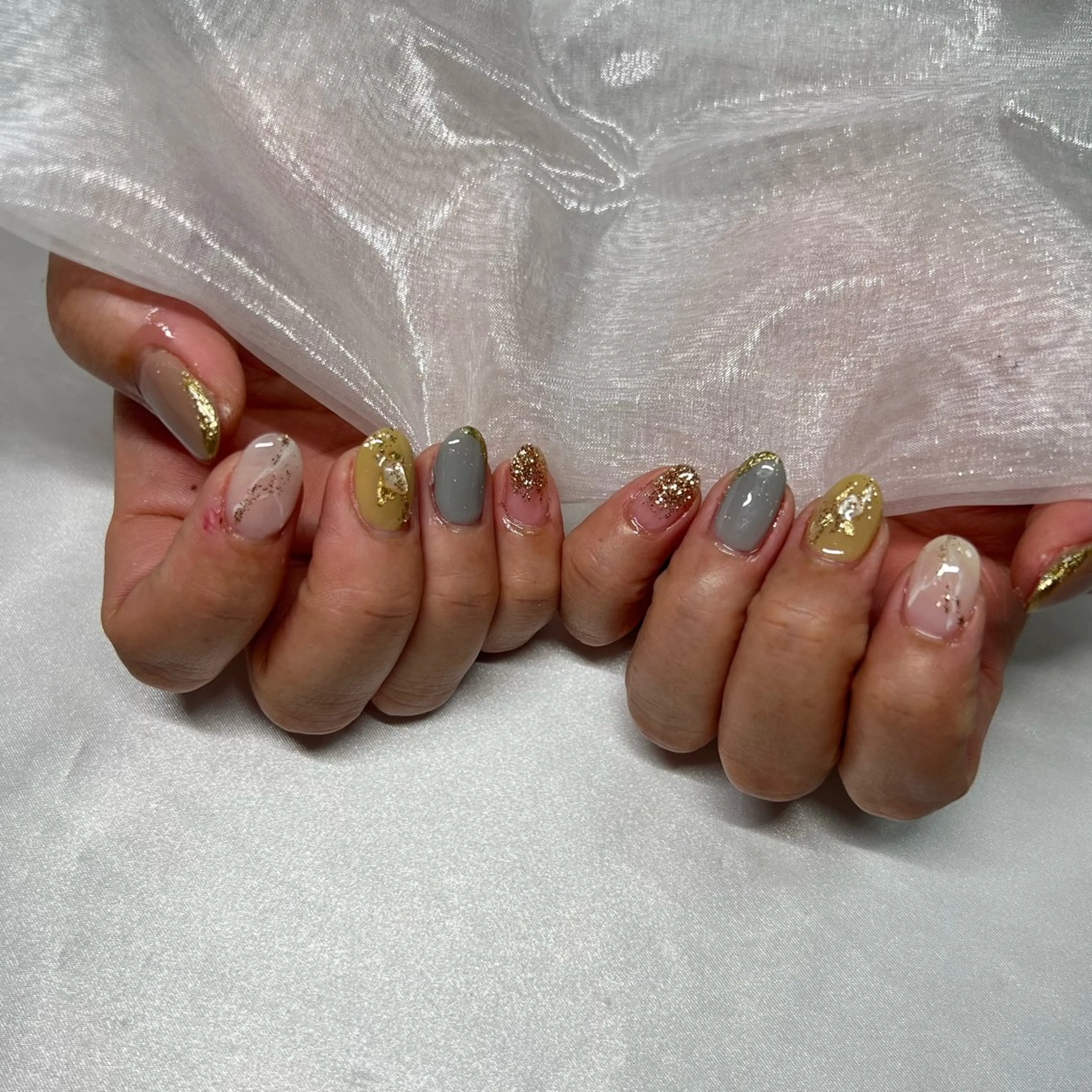 ネイル ジェルネイル 韓国ネイル ラメ(グリッター) マグネットネイル ミラーネイル ハンドネイル -nail salon-Reward所属・nail salon Rewardのネイルデザイン