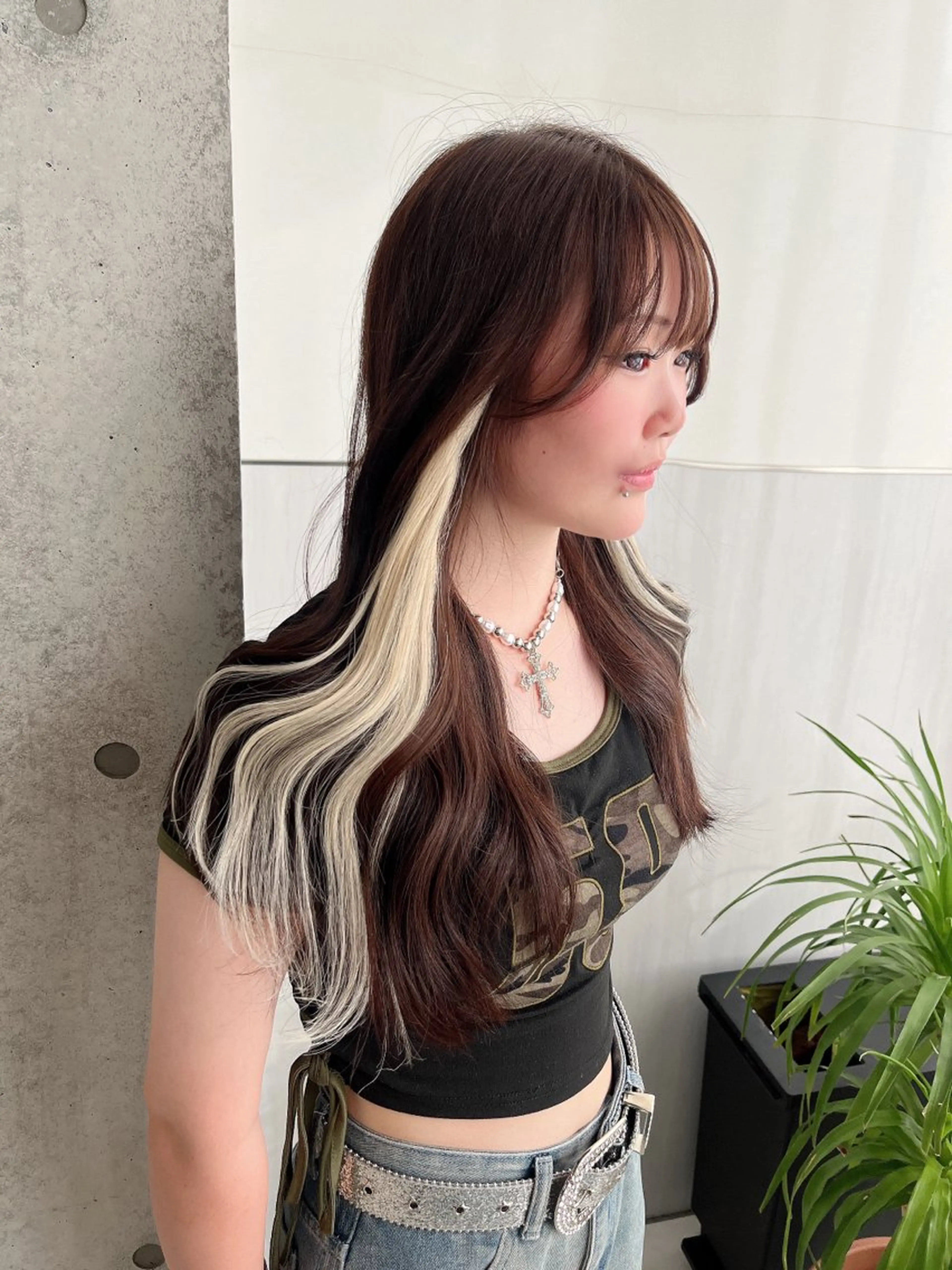 ロング シールエクステ エクステ エクステ りおな/エクステ /ミルクティーカラーのヘアスタイル