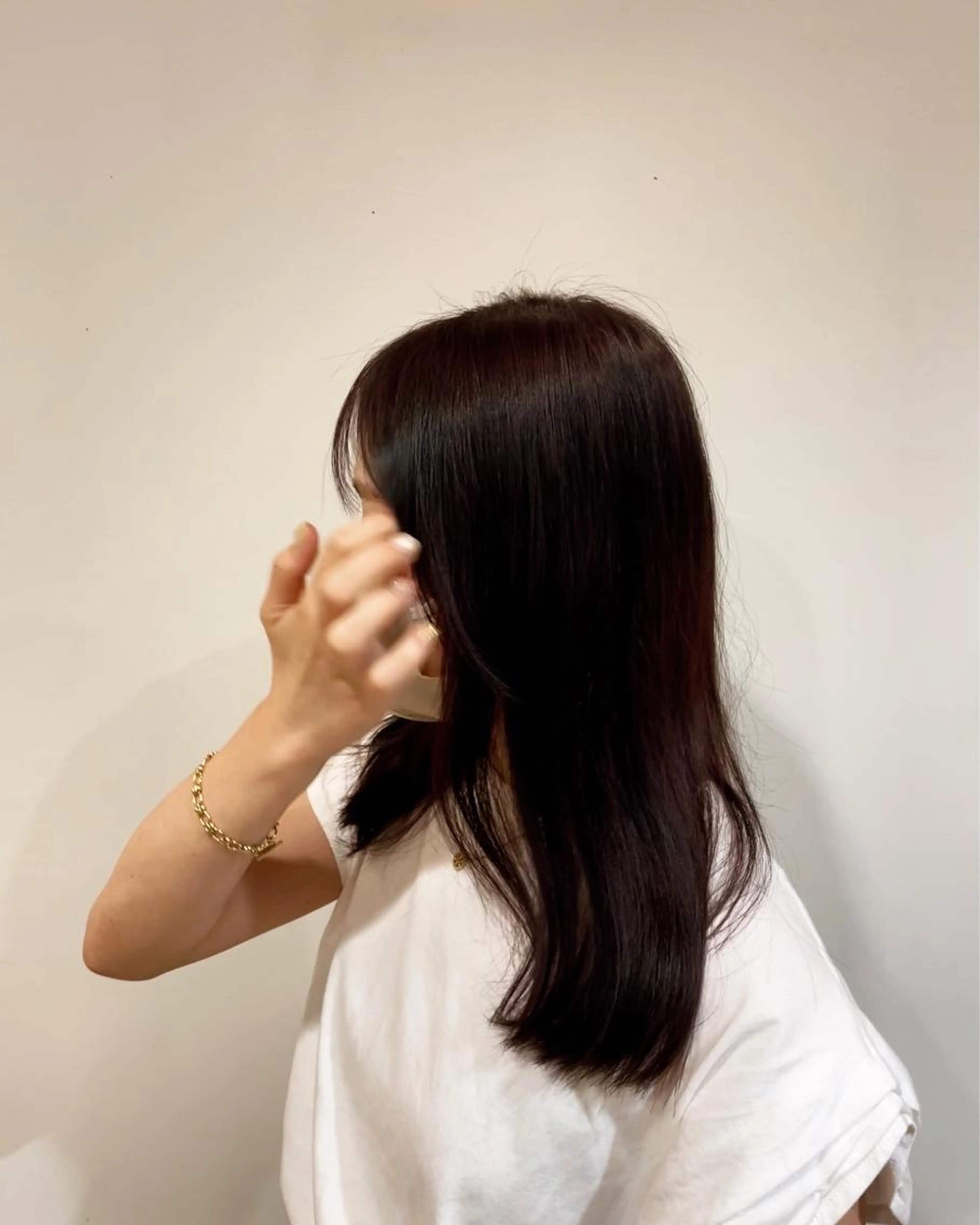 ツヤのあるワンカラー+トリートメントの写真