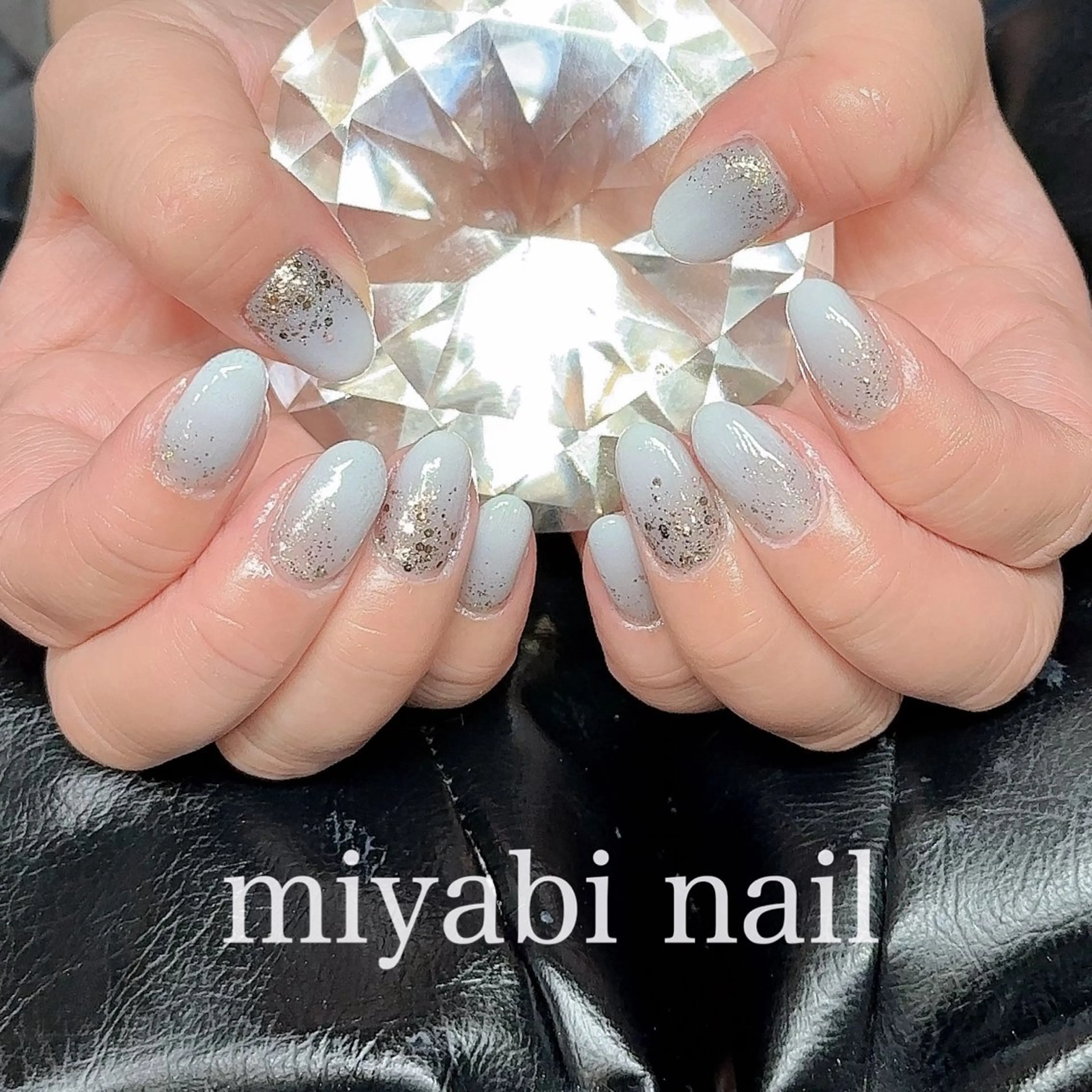 ネイル ジェルネイル グラデーション ラメ(グリッター) 持ち込み シルバー ハンドネイル miyabi nail 桂川駅近くのネイルデザイン