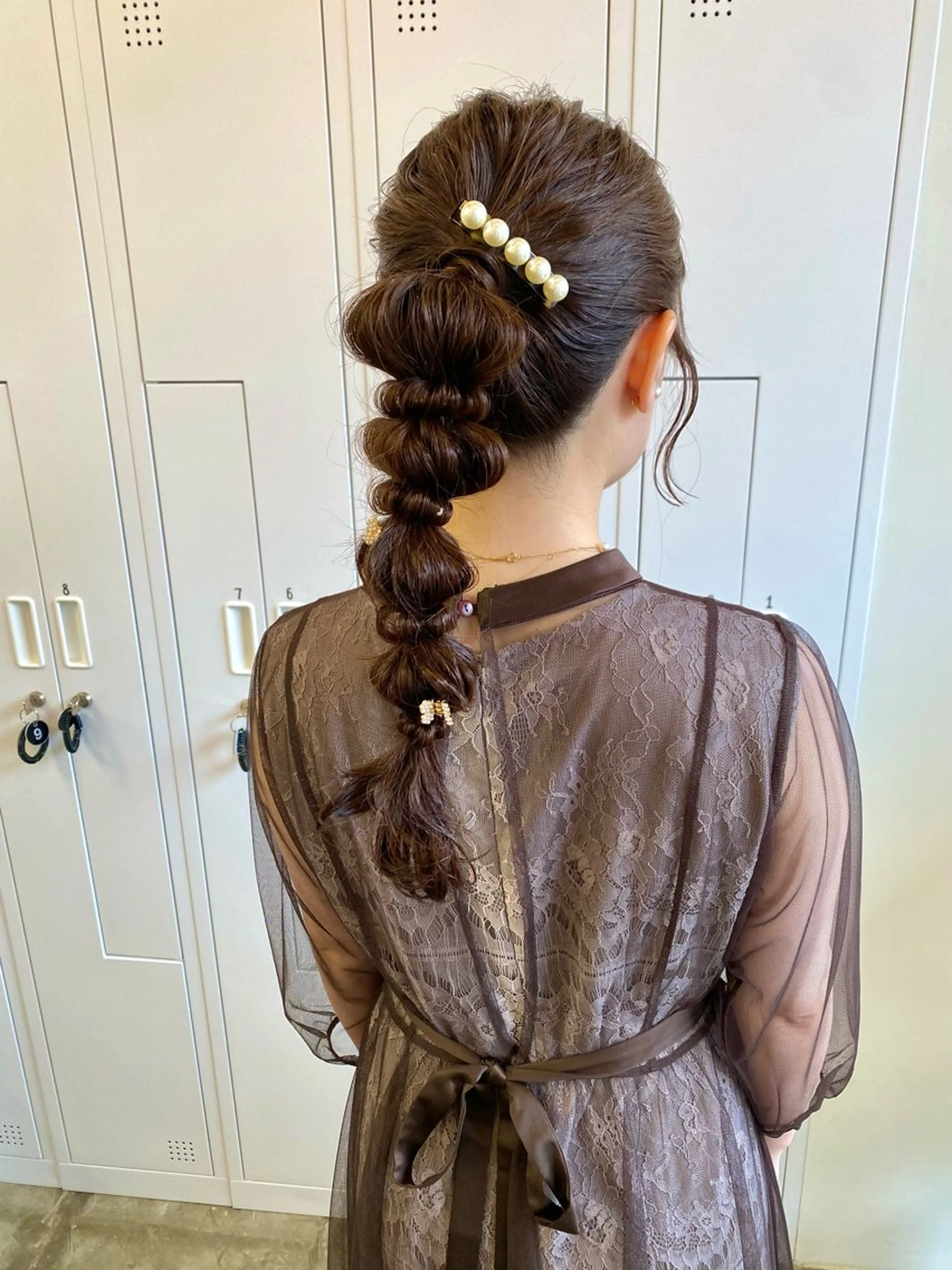 ロング ヘアアレンジ ポニーテール 結婚式・ブライダル 亀井 里奈のヘアスタイル