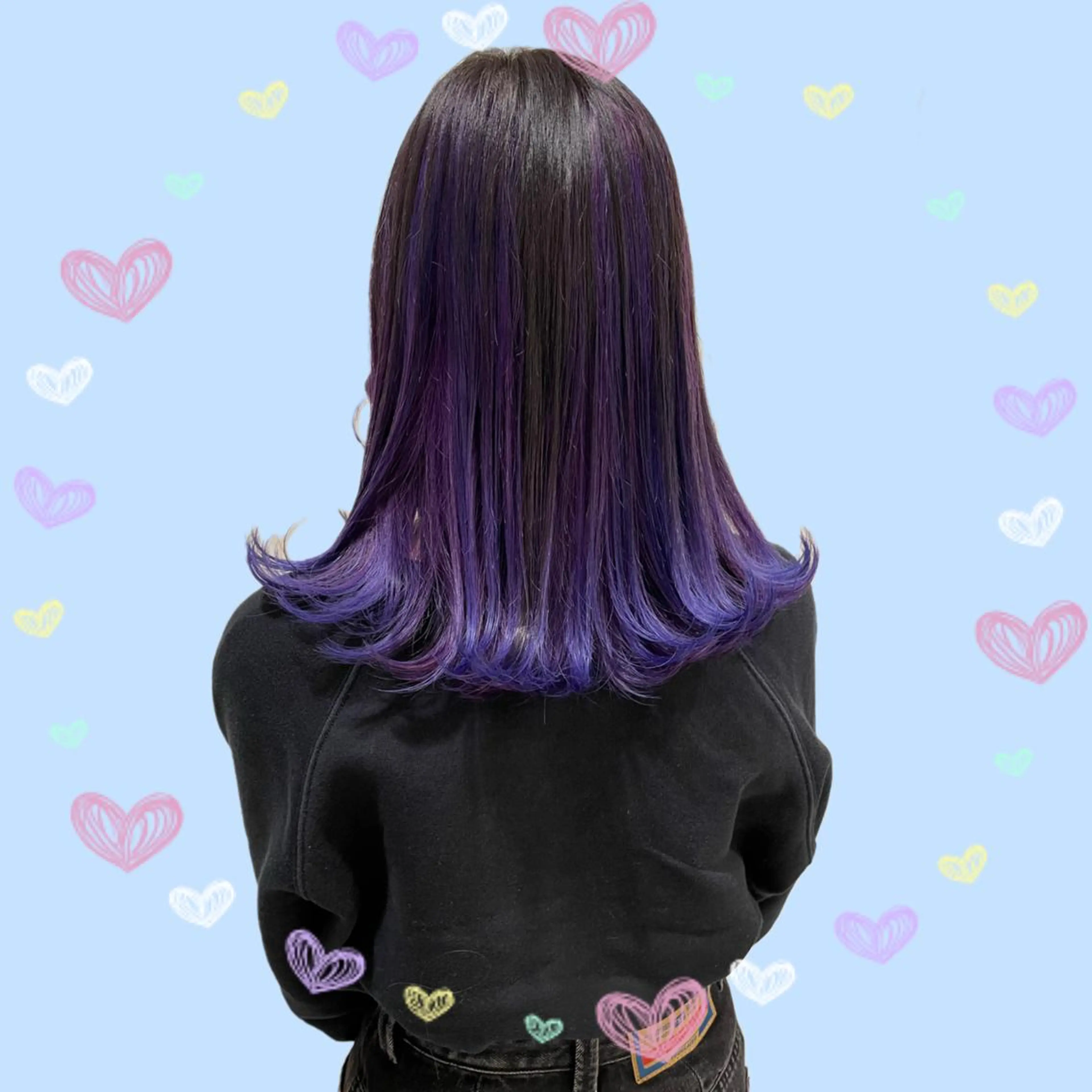 セミロング カラー ヘアアレンジ ブリーチ 🦄ブリーチ💜エク ステ💜MIU🦄のヘアスタイル